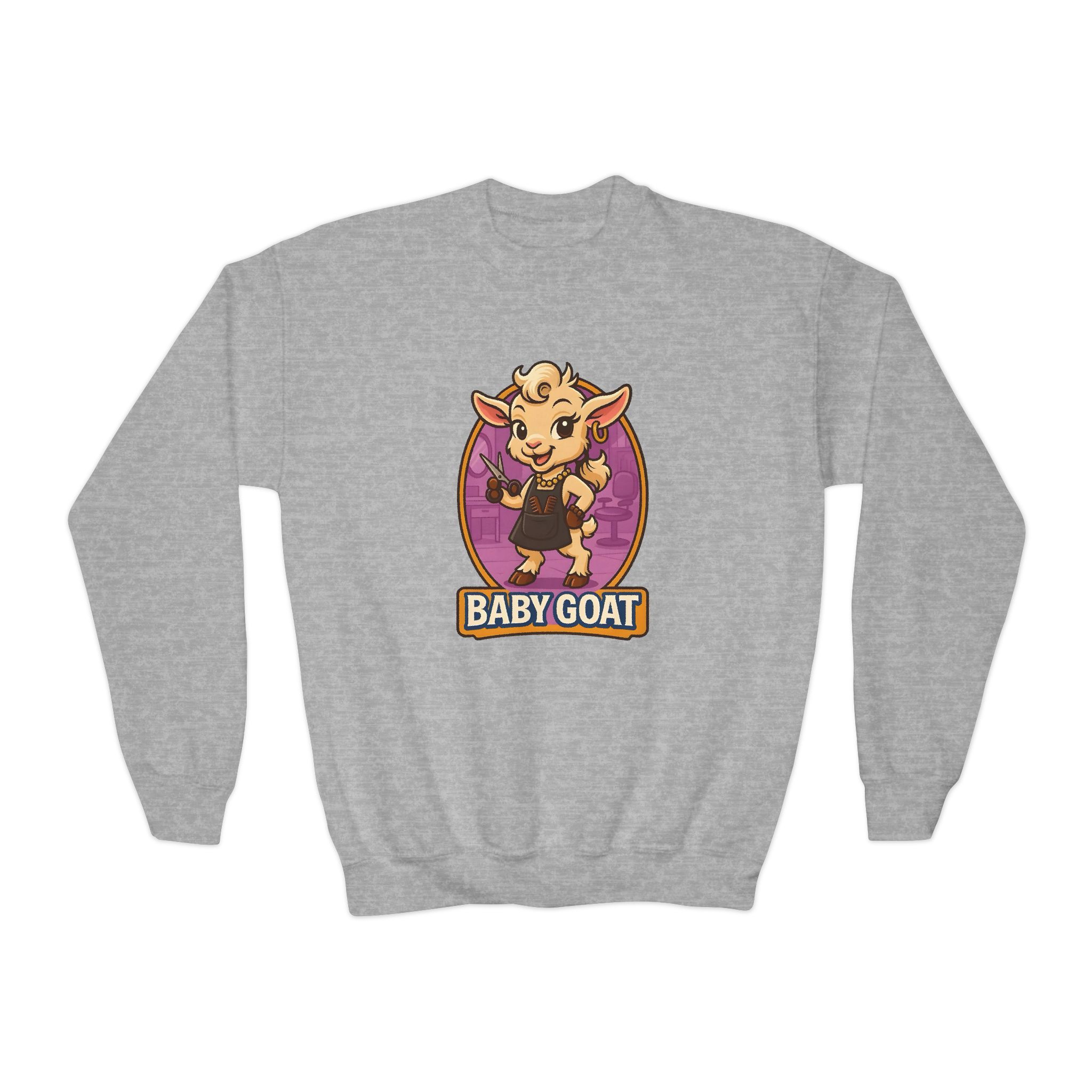 Joy the Stylist Youth Sweatshirt - 'Baby Goat' Cute Cartoon Graphic Crewneck - Image 9