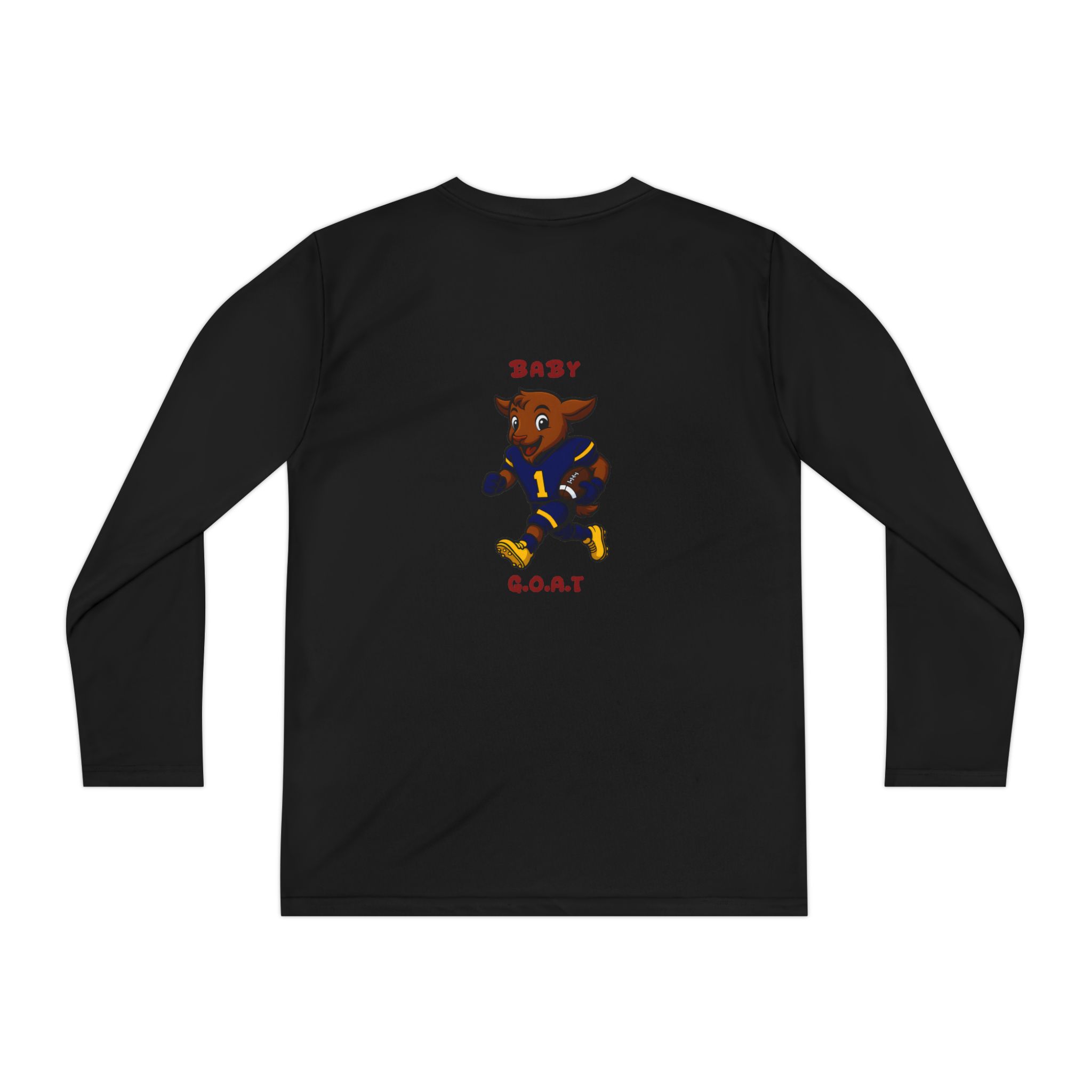 Davon The Touchdown Star In Action Youth GOAT Football Long Sleeve Tee — Baby G.O.A.T. Player Graphic - Image 10