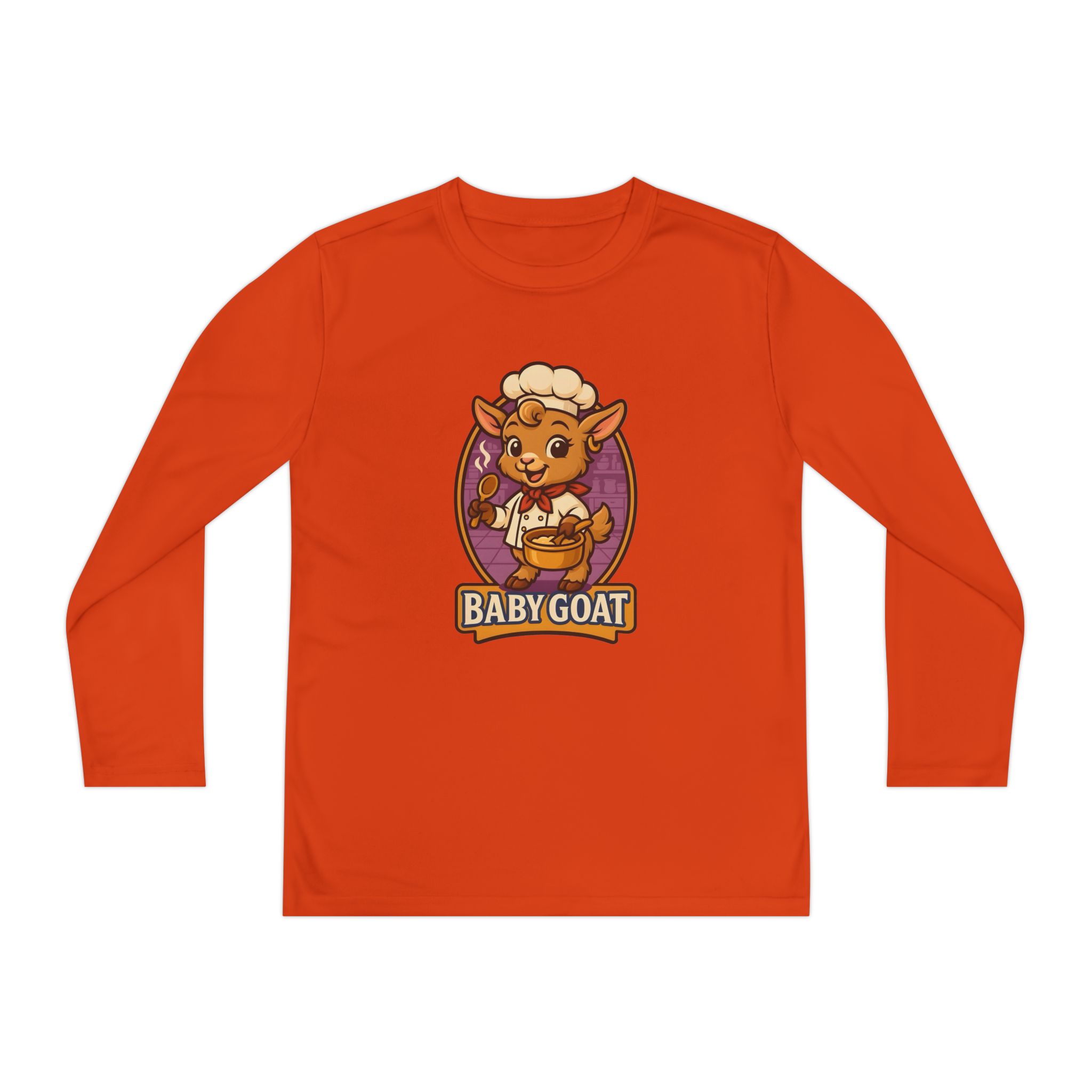 Youth Long Sleeve Tee — Cute 'Baby Goat' Chef Kids Shirt - Image 5