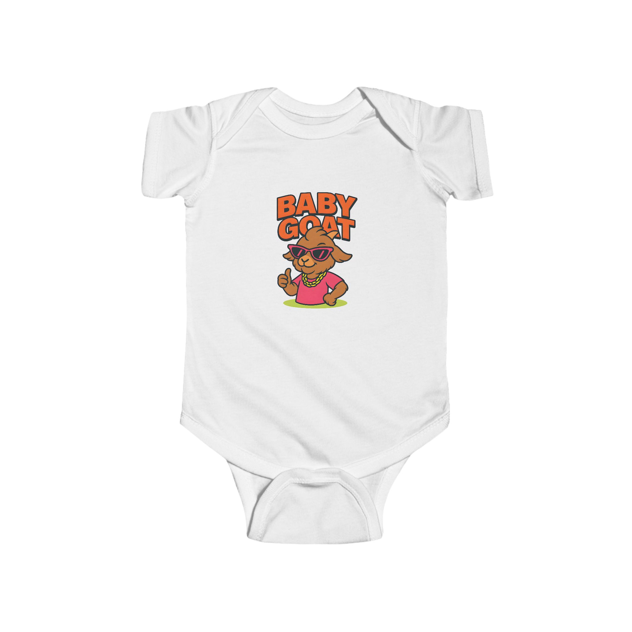 Skye the Style Queen Baby Goat Infant Bodysuit — Cute Cartoon Kid Graphic Onesie