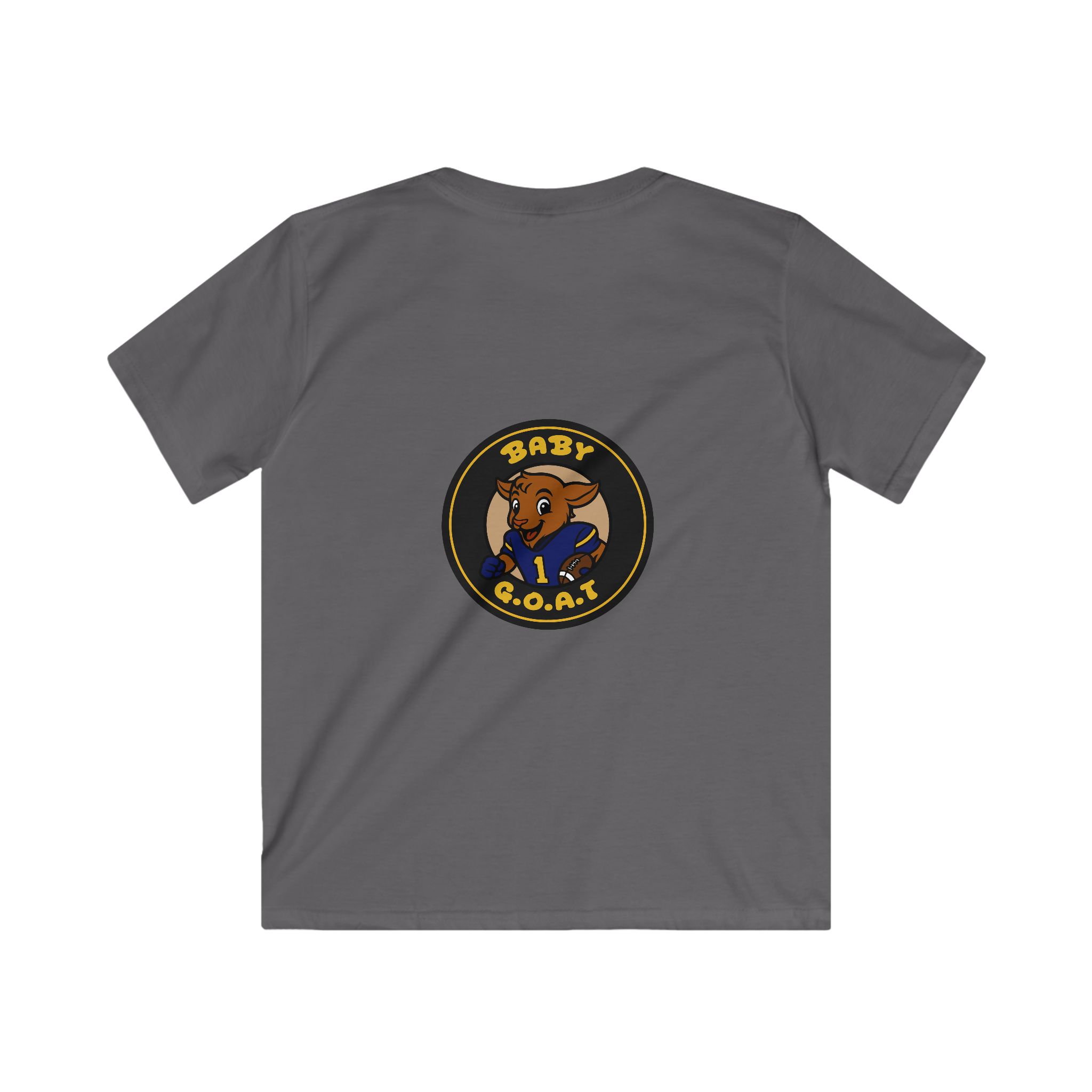 Davon The Touchdown Star Yello Background Kids Tee — "Baby G.O.A.T." Cartoon Goat Graphic - Image 6