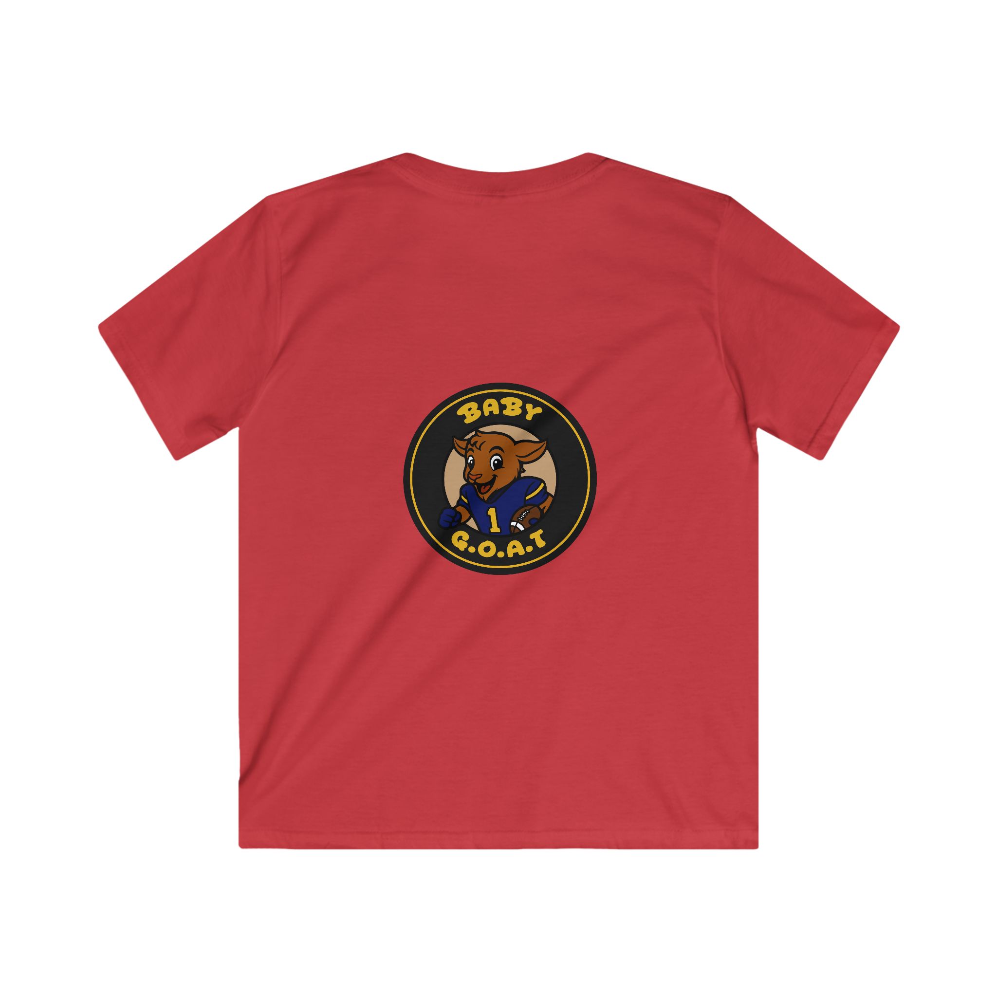 Davon The Touchdown Star Yello Background Kids Tee — "Baby G.O.A.T." Cartoon Goat Graphic - Image 8