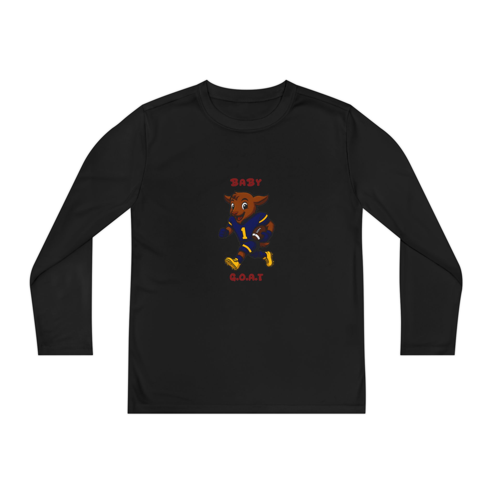 Davon The Touchdown Star In Action Youth GOAT Football Long Sleeve Tee — Baby G.O.A.T. Player Graphic - Image 9