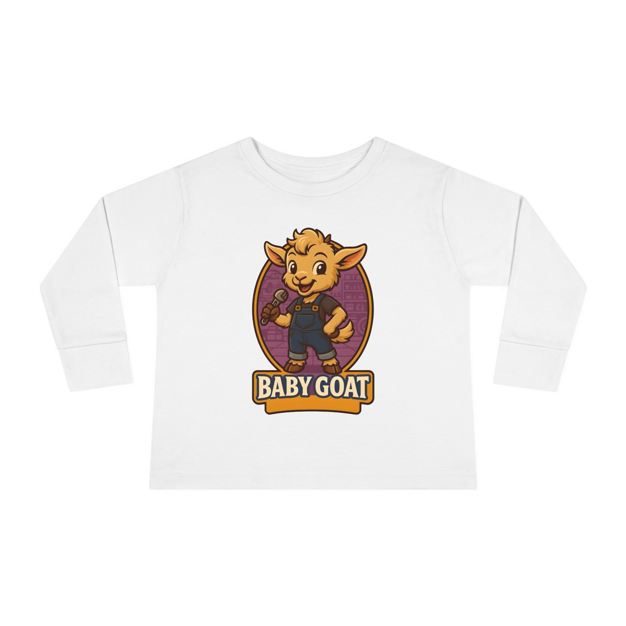Toddler Long Sleeve Tee — Cute 'Baby Goat' Cartoon Kids Shirt