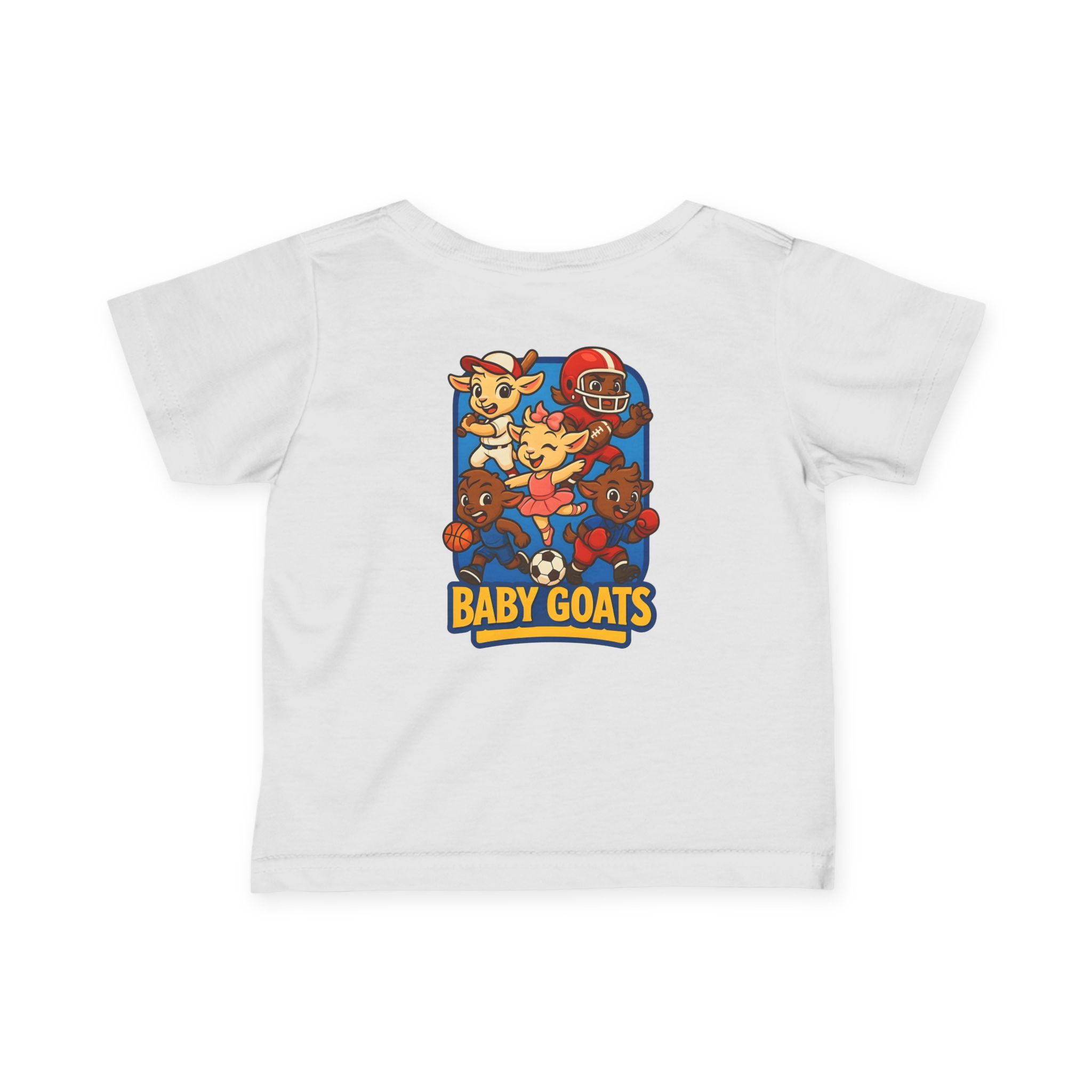 The Little Champs Crew Infant Tee — 'Baby Goats' Cute Sports Cartoon Graphic Shirt - Image 2