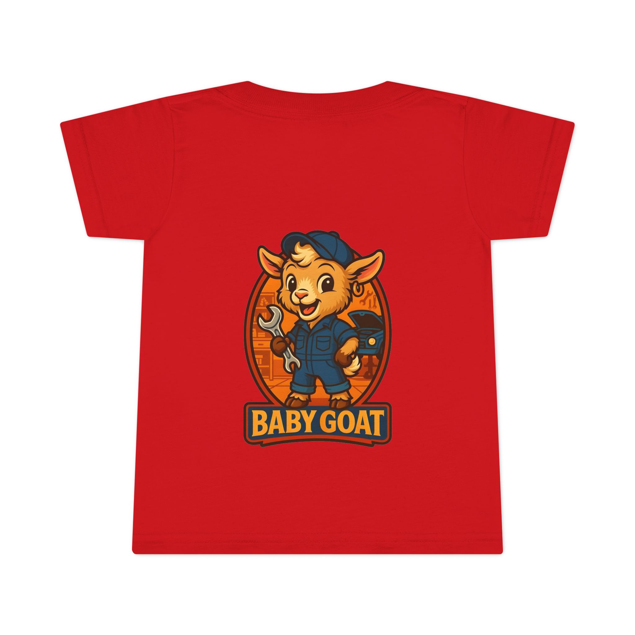 Ollie the Auto Helper Baby Goat Toddler T-Shirt — Cute Mechanic Goat Kids Tee - Image 11