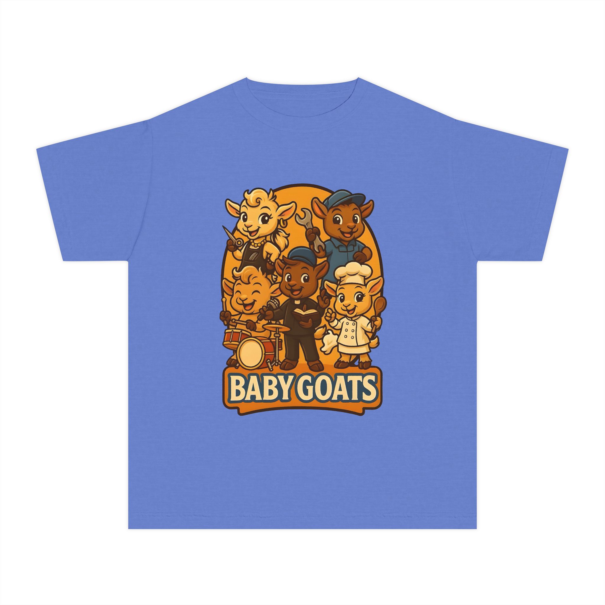Kids "Baby Goats" Graphic Tee — Cute Cartoon Kids' Goat Band T-Shirt - Image 7