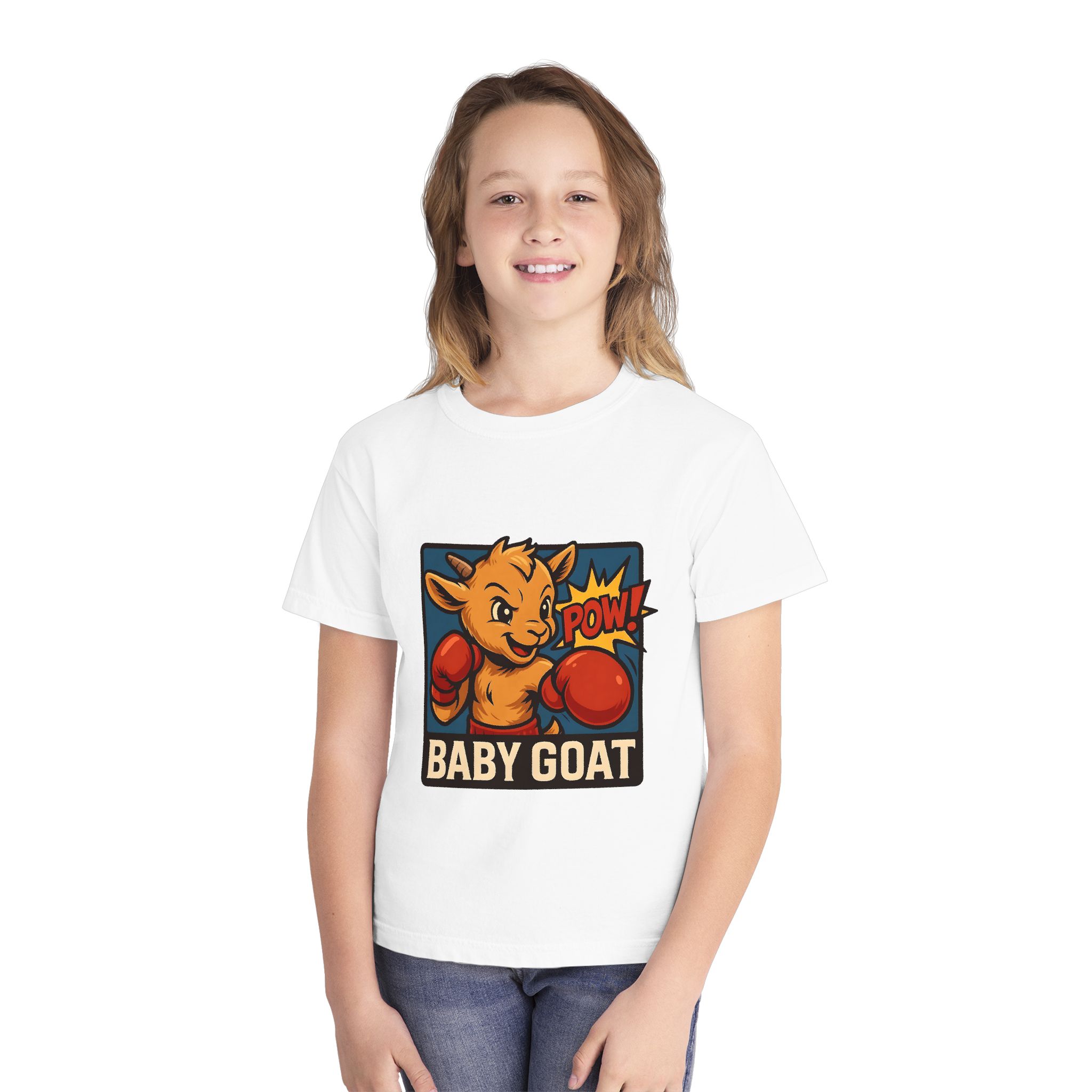 Baby G.O.A.T – Benny the Boxer Baby Goat Boxing Tee — Cute Kid’s 'Baby Goat' Graphic Shirt - Image 3