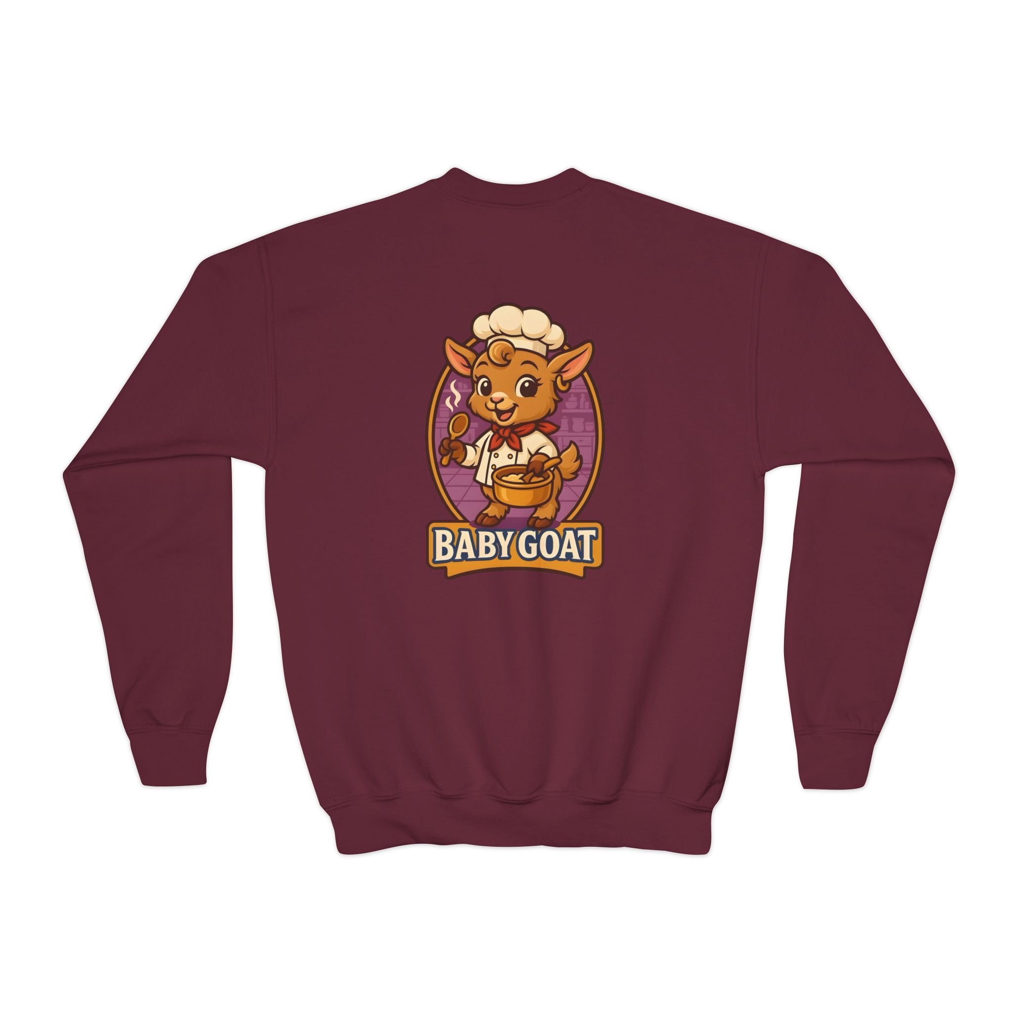 Youth Crewneck Sweatshirt — Cute 'Baby Goat' Cartoon Graphic for Kids - Image 6