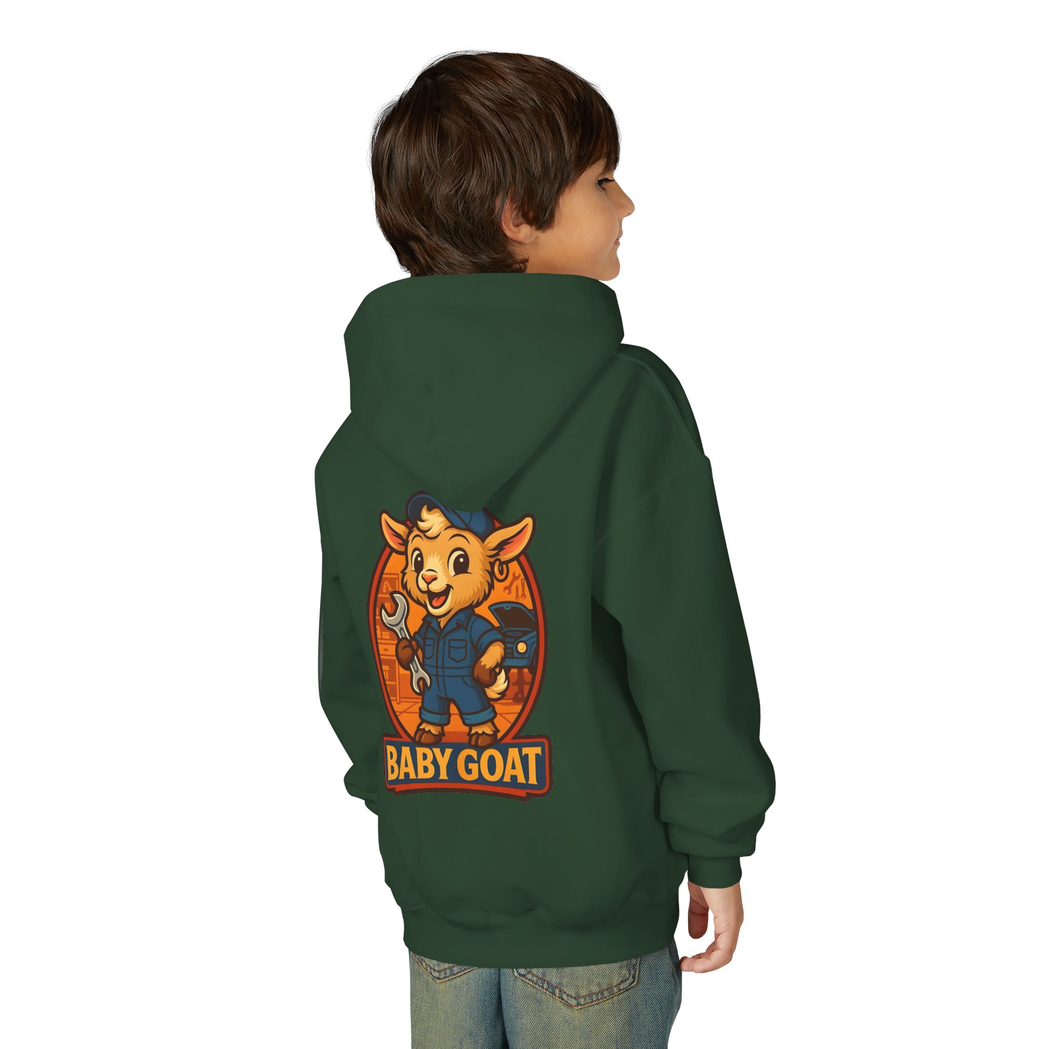 Ollie the Auto Helper Youth Hoodie — 'Baby Goat' Cute Cartoon Kids Hoodie - Image 16
