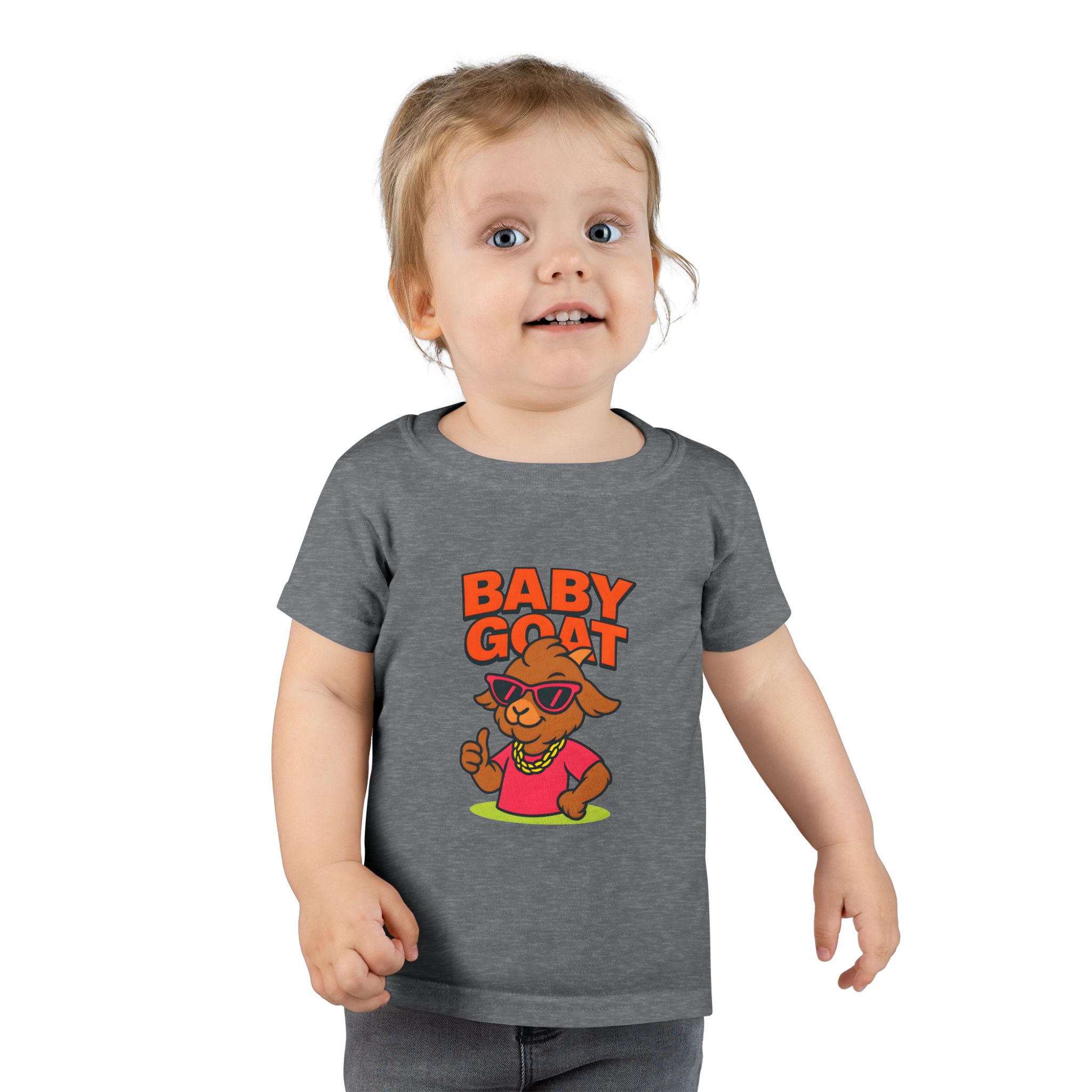 Skye the Style Queen Baby Goat Toddler T-Shirt — Cute Cartoon Kid’s Tee with 'BABY GOAT' Design - Image 6