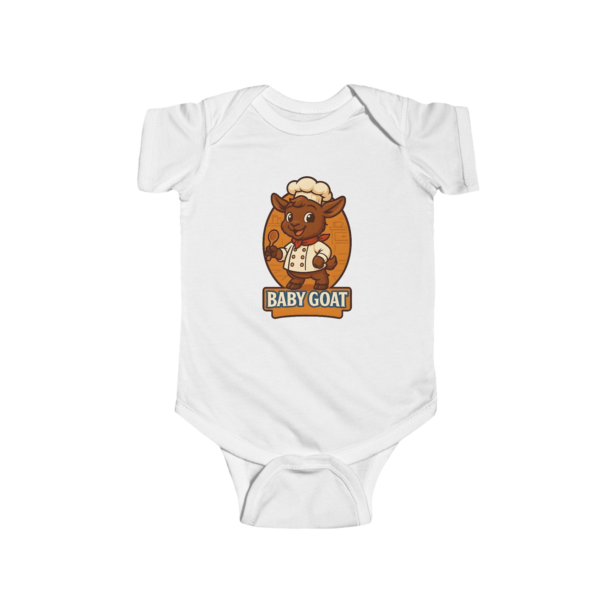 Charlie the Chef Baby Goat Infant Bodysuit - Cute Cartoon Kid Goat "Baby Goat" Onesie