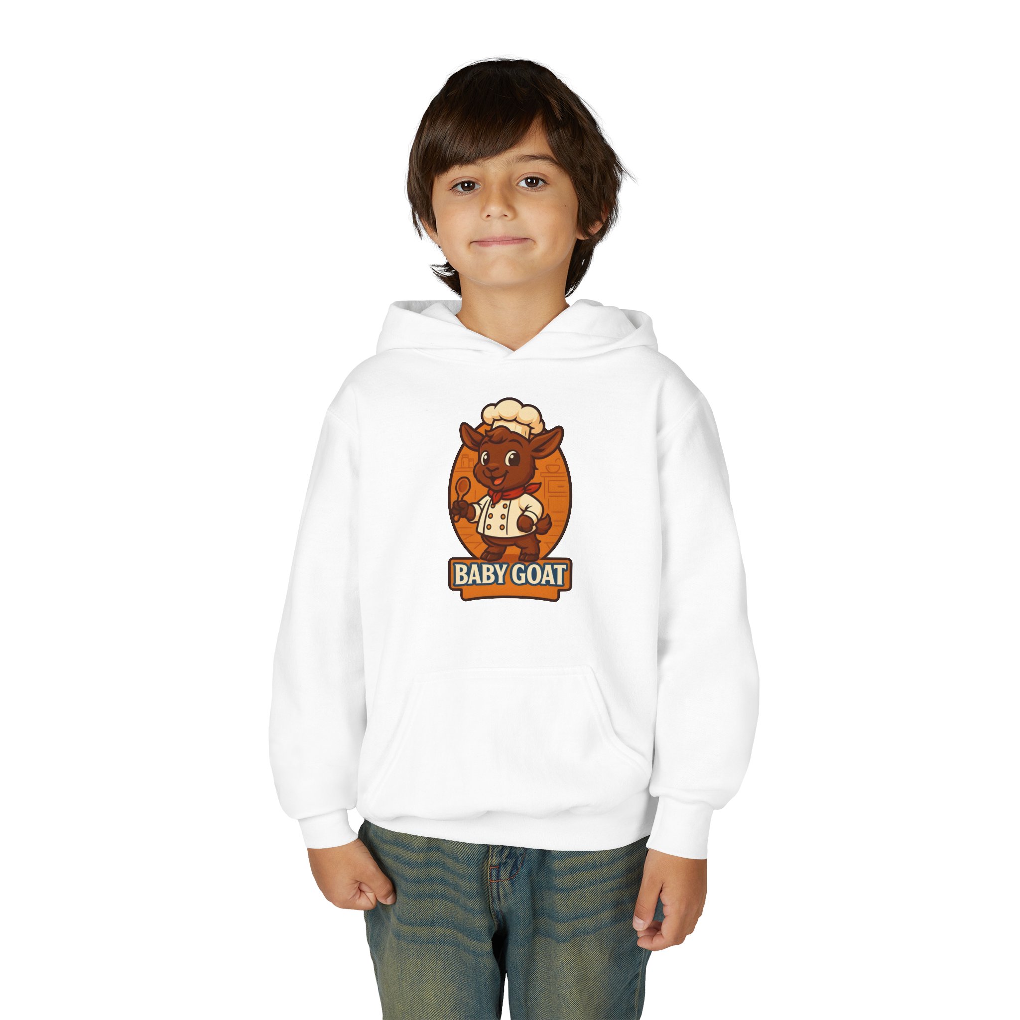 Charlie the Chef Youth Hoodie — Cute 'Baby Goat' Chef Graphic Sweatshirt for Kids - Image 3
