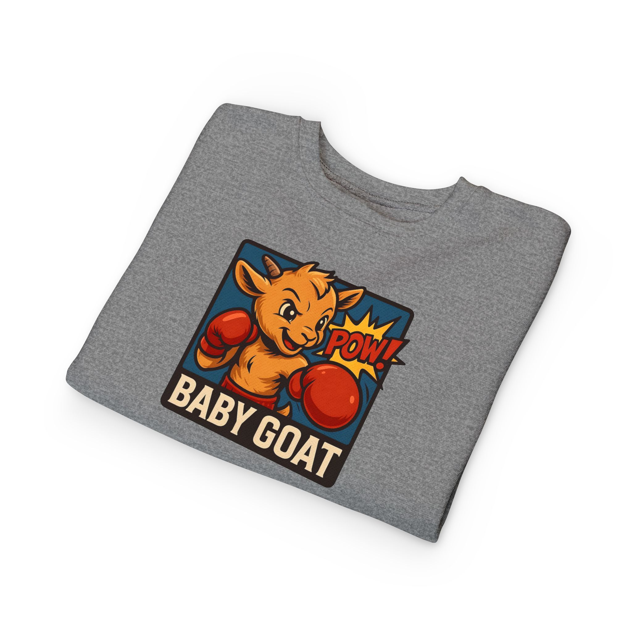 Baby G.O.A.T – Benny the Boxer Baby Goat Boxing Toddler Sweatshirt — Cute 'Baby Goat' Graphic Pullover - Image 7