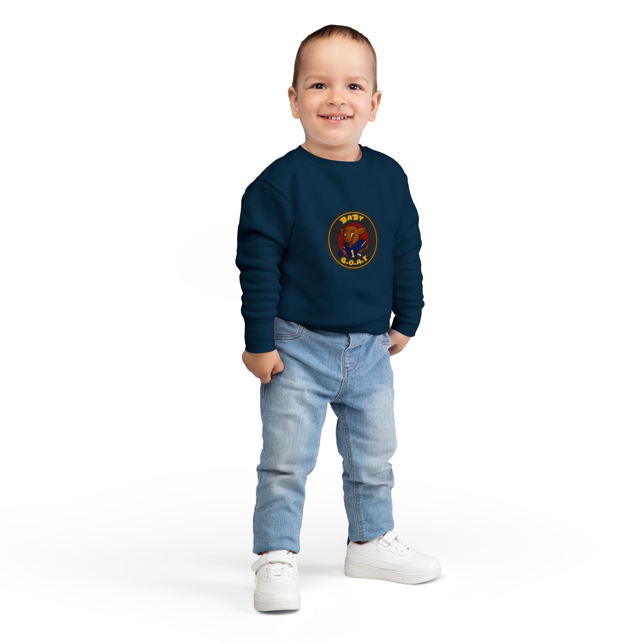 Davon The Touchdown Star Toddler Sweatshirt — 'Baby G.O.A.T.' Cute Goat Patch Crewneck for Kids - Image 12