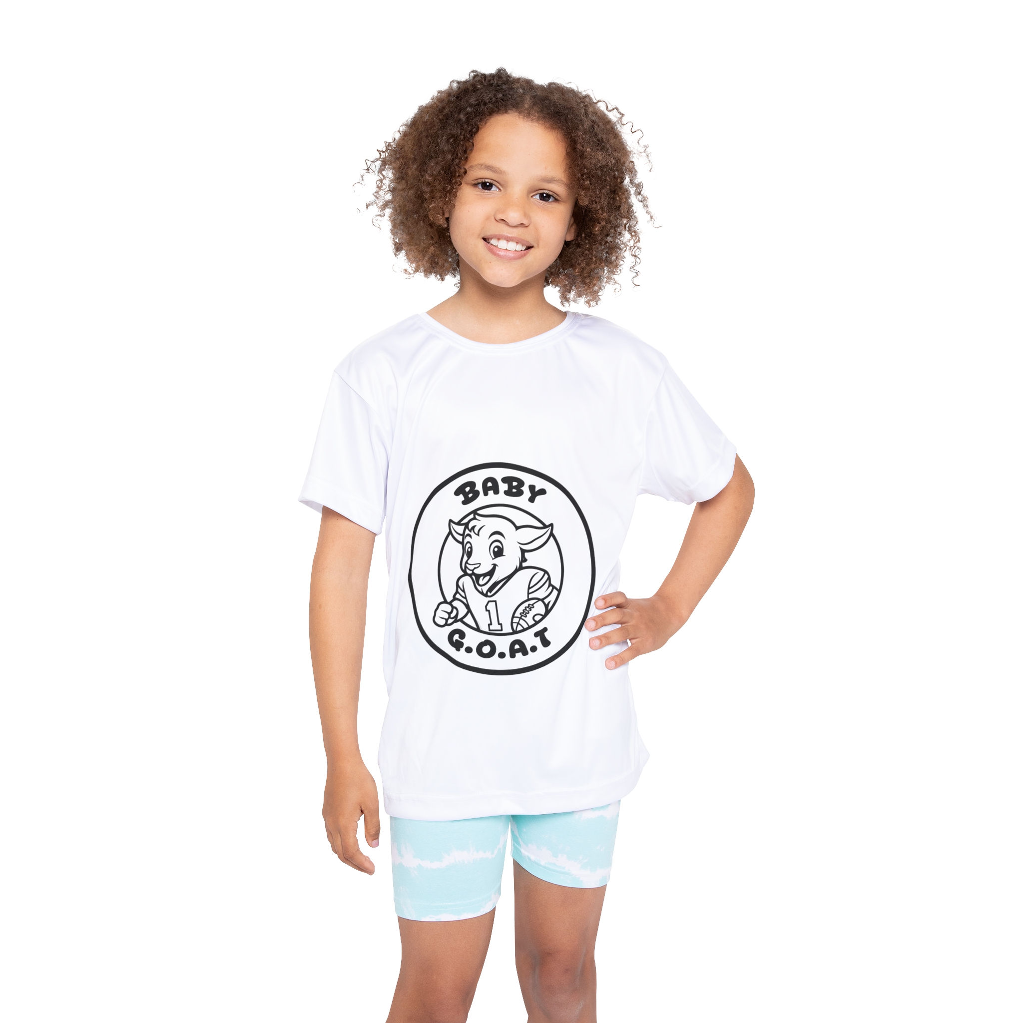 The Touchdown Star Kids Jersey — 'Baby G.O.A.T.' Sports Tee with Cute Goat Mascot - Image 4