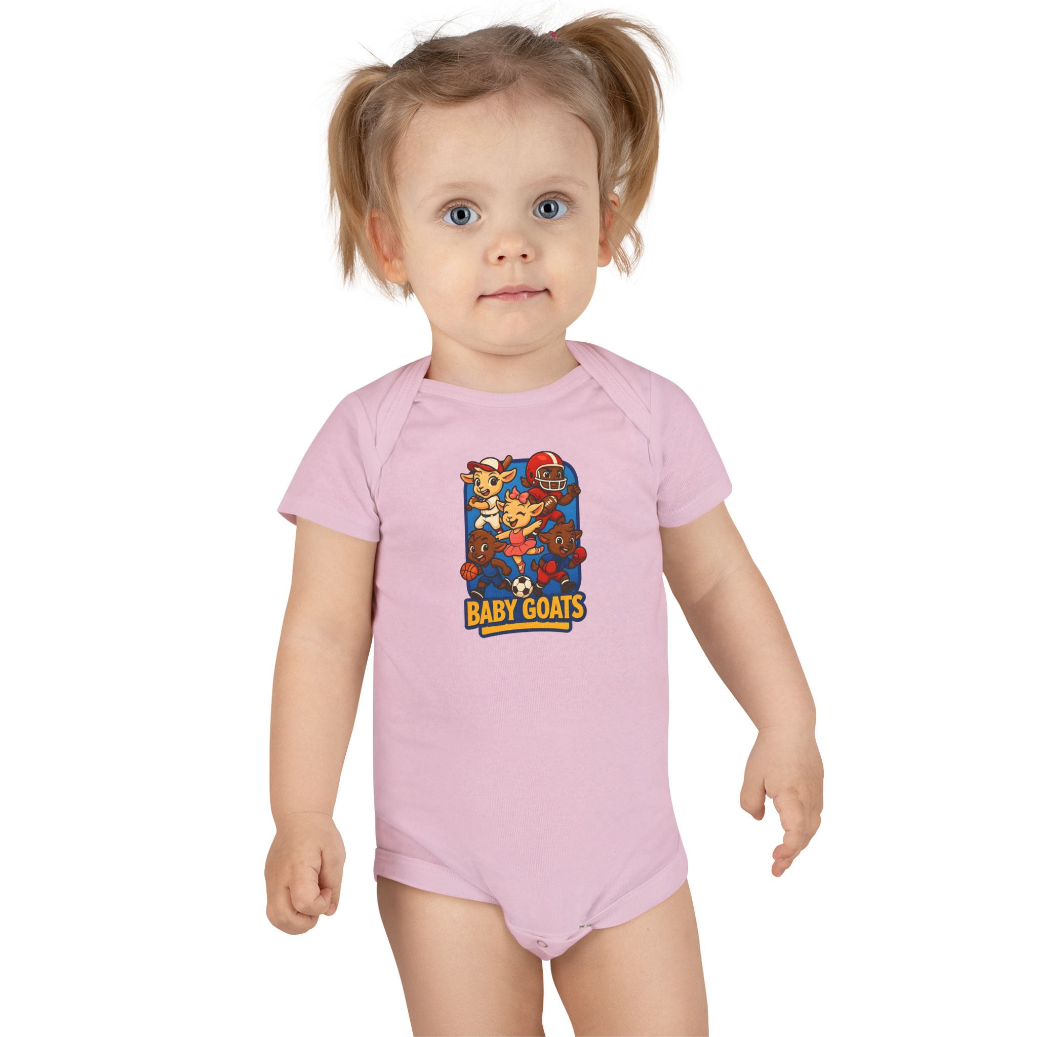 The Little Champs Crew Baby Onesie - Cute "Baby Goats" Graphic Infant Short Sleeve Bodysuit - Image 16