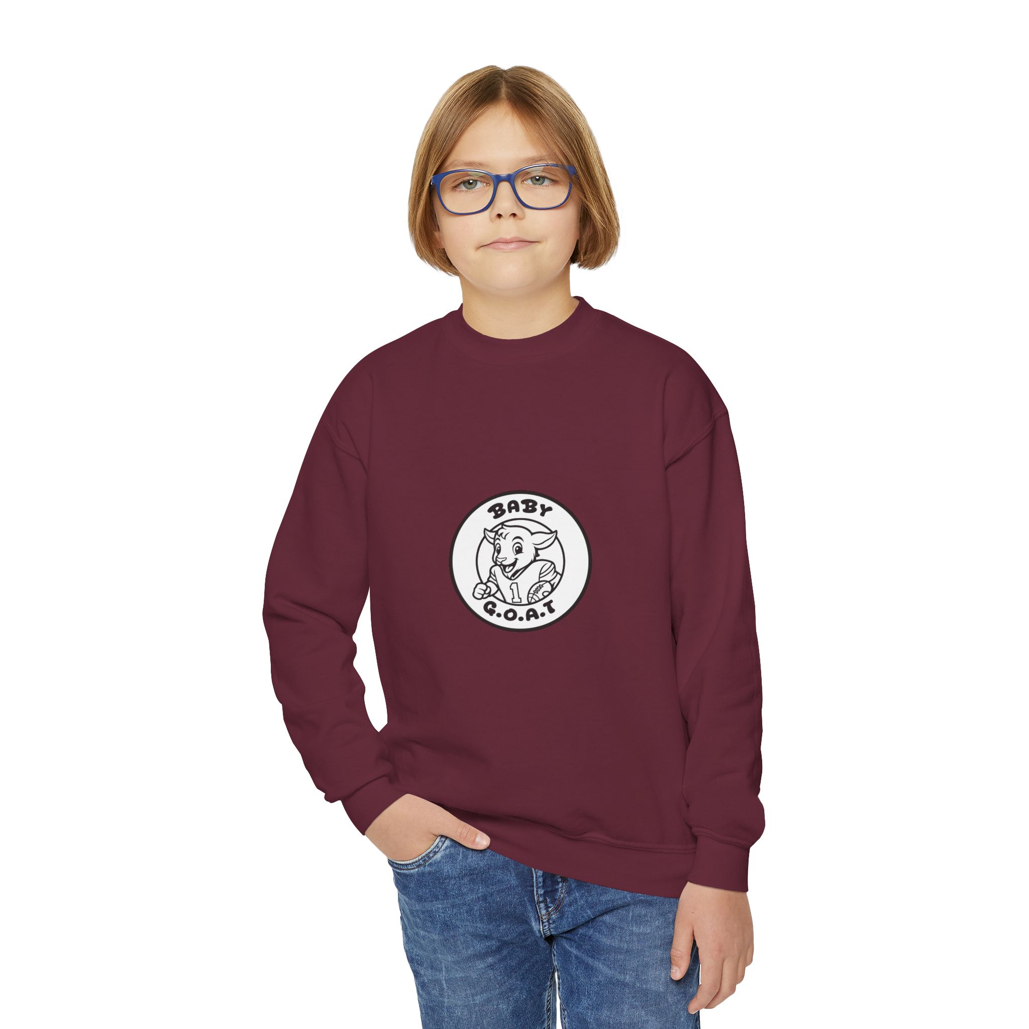 The Touchdown Star Baby G.O.A.T. Youth Crewneck Sweatshirt - Image 15