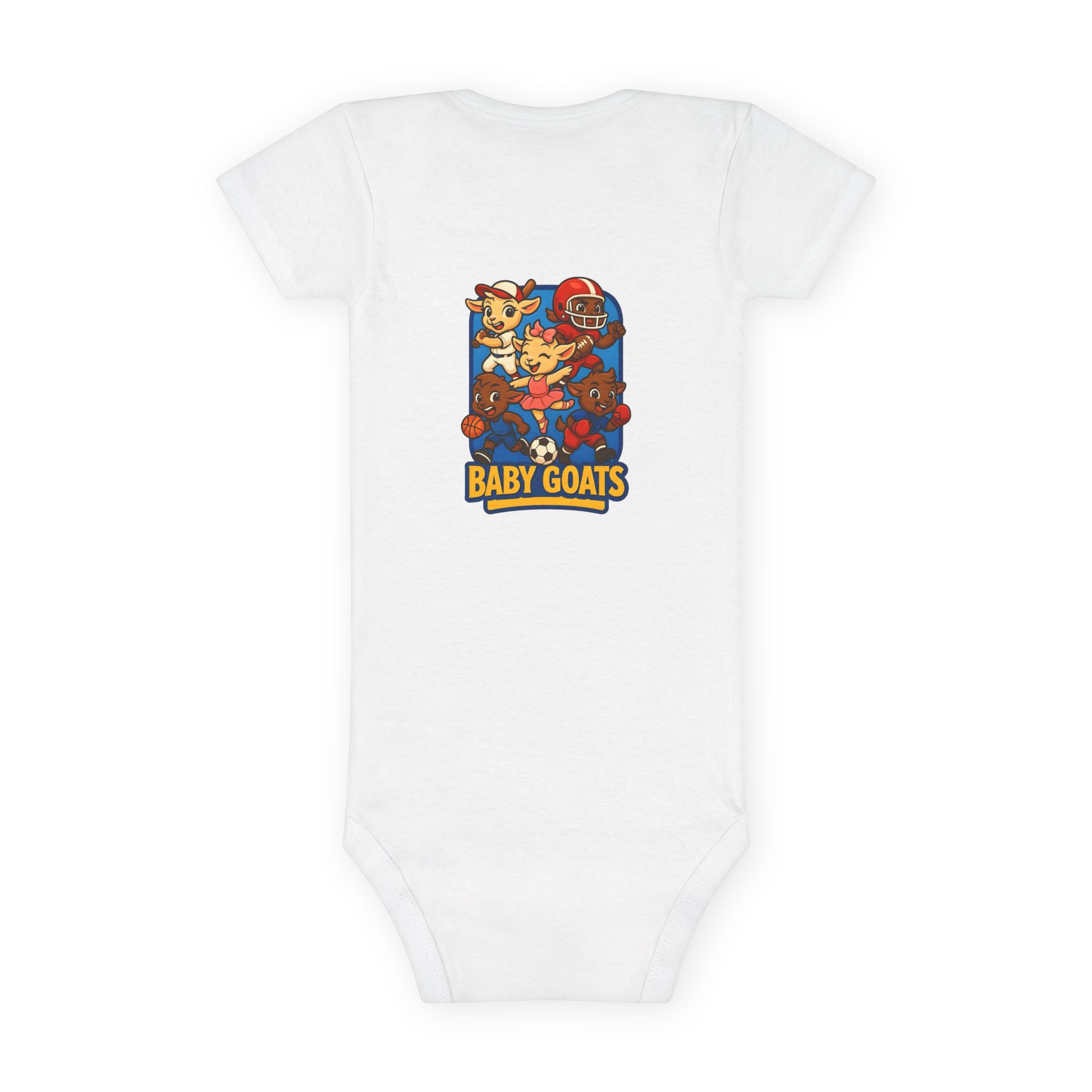 The Little Champs Crew Baby Onesie - Cute "Baby Goats" Graphic Infant Short Sleeve Bodysuit - Image 2