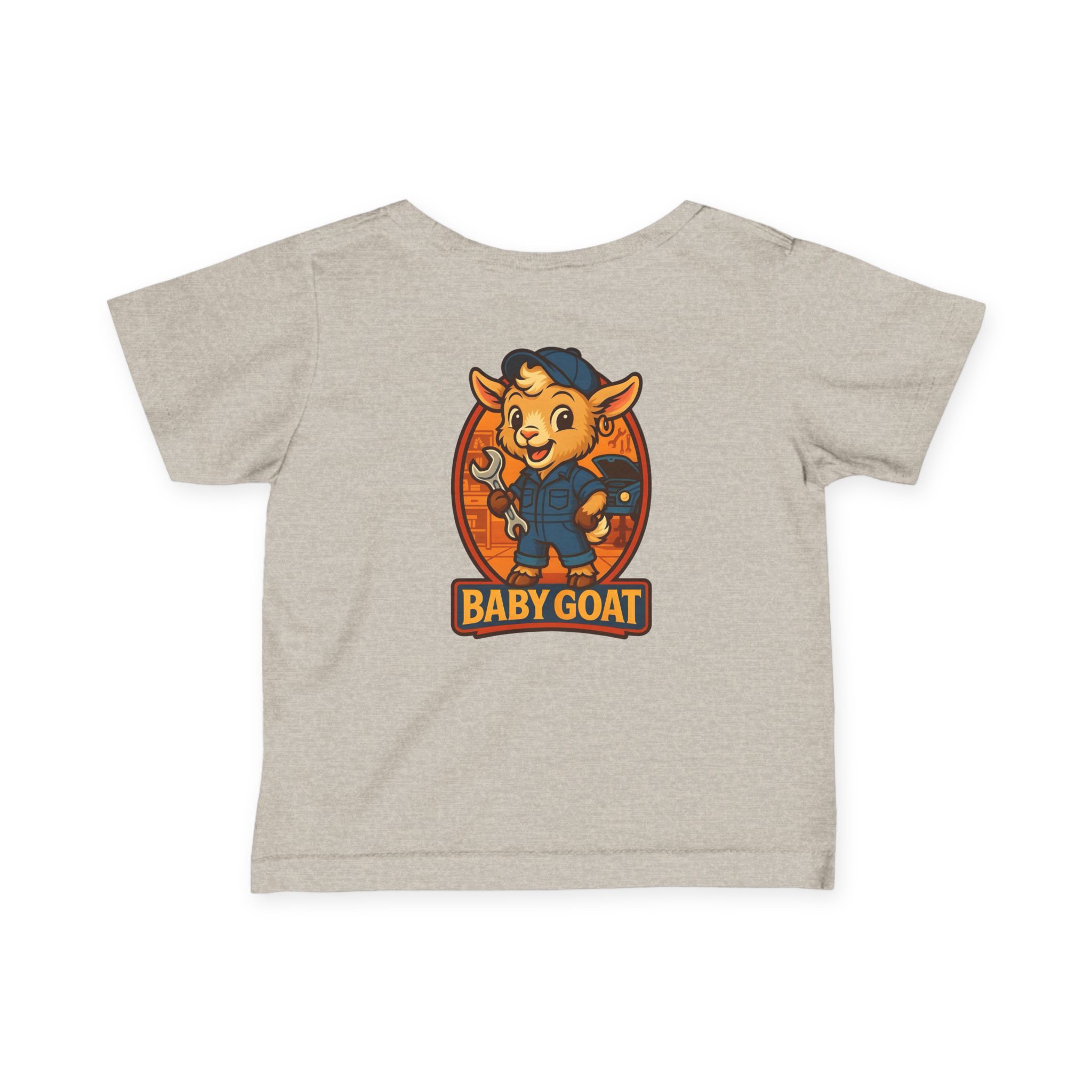 Ollie the Auto Helper Infant Tee — Cute 'Baby Goat' Cartoon Kids Shirt (Baby Goat Graphic) - Image 5
