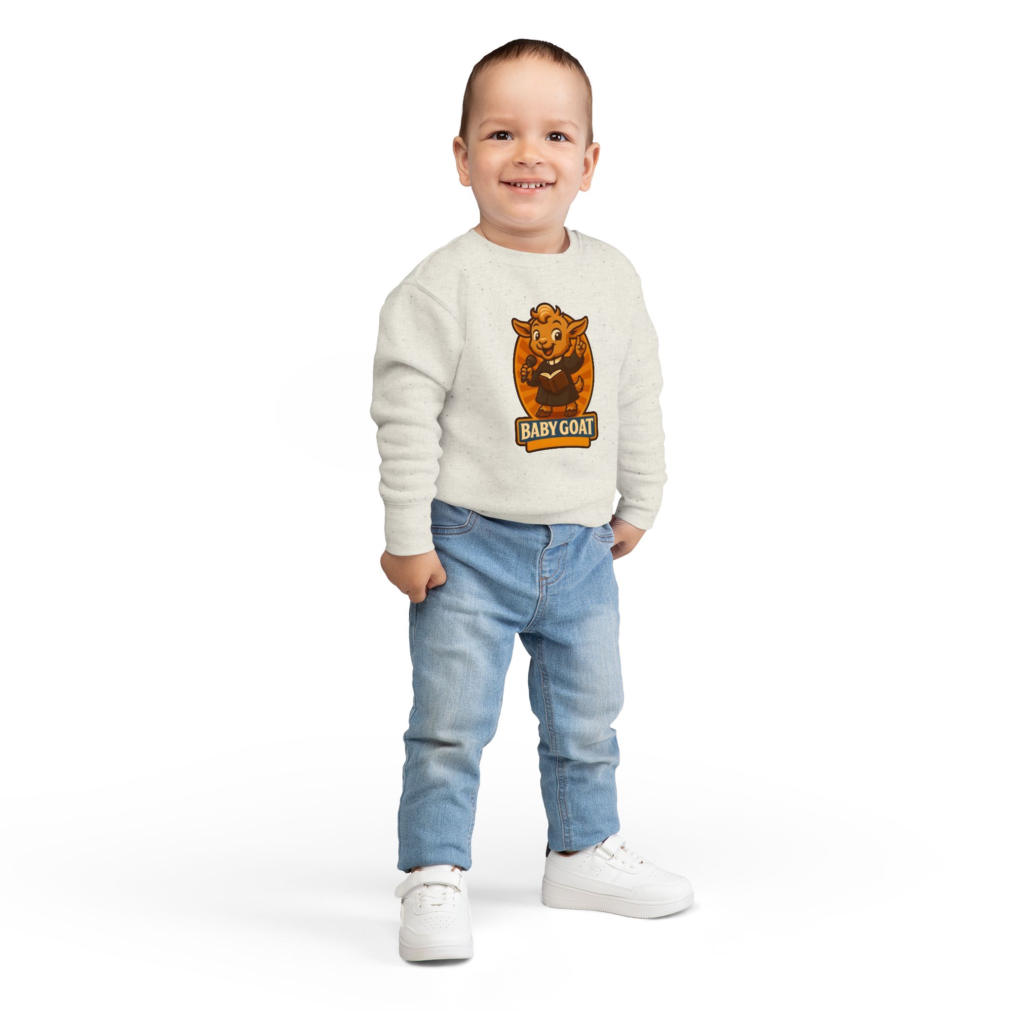 Baby Goat Toddler Sweatshirt — Cute Cartoon Goat Graphic Pullover - Image 4