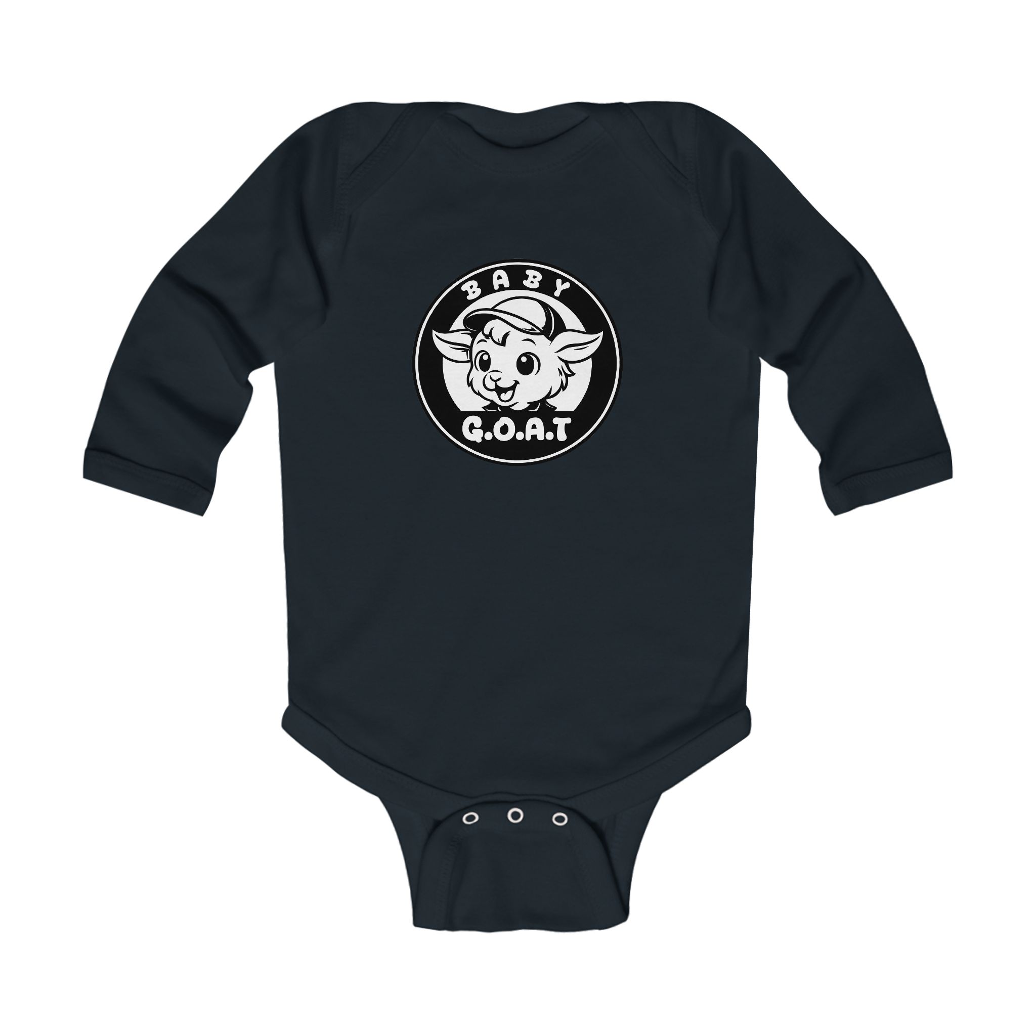Baby G.O.A.T – Classic Edition Baby G.O.A.T. Infant Long Sleeve Bodysuit — Cute Goat Graphic Onesie