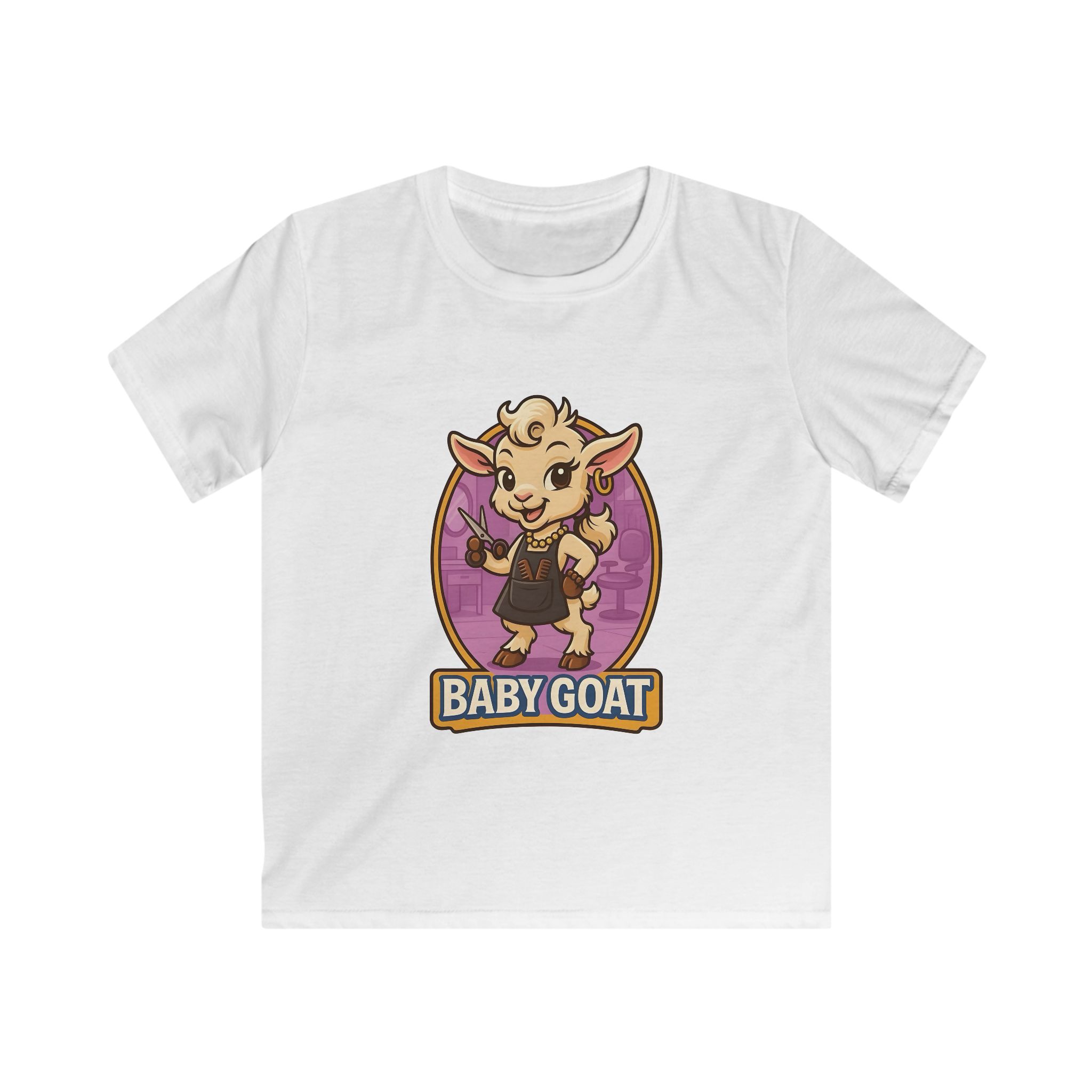 Joy the Stylist Kids T-Shirt — Cute 'Baby Goat' Cartoon Tee for Toddlers & Little Kids