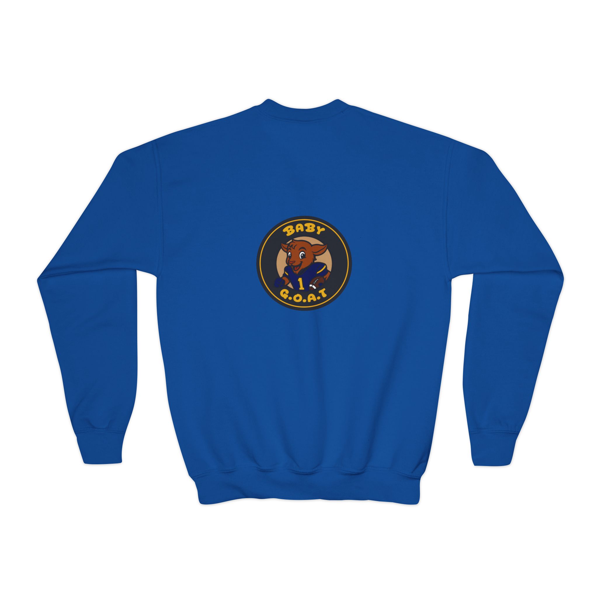 Davon The Touchdown Star Yello Background Youth Crewneck Sweatshirt — "Baby G.O.A.T." Cartoon Goat Logo - Image 14