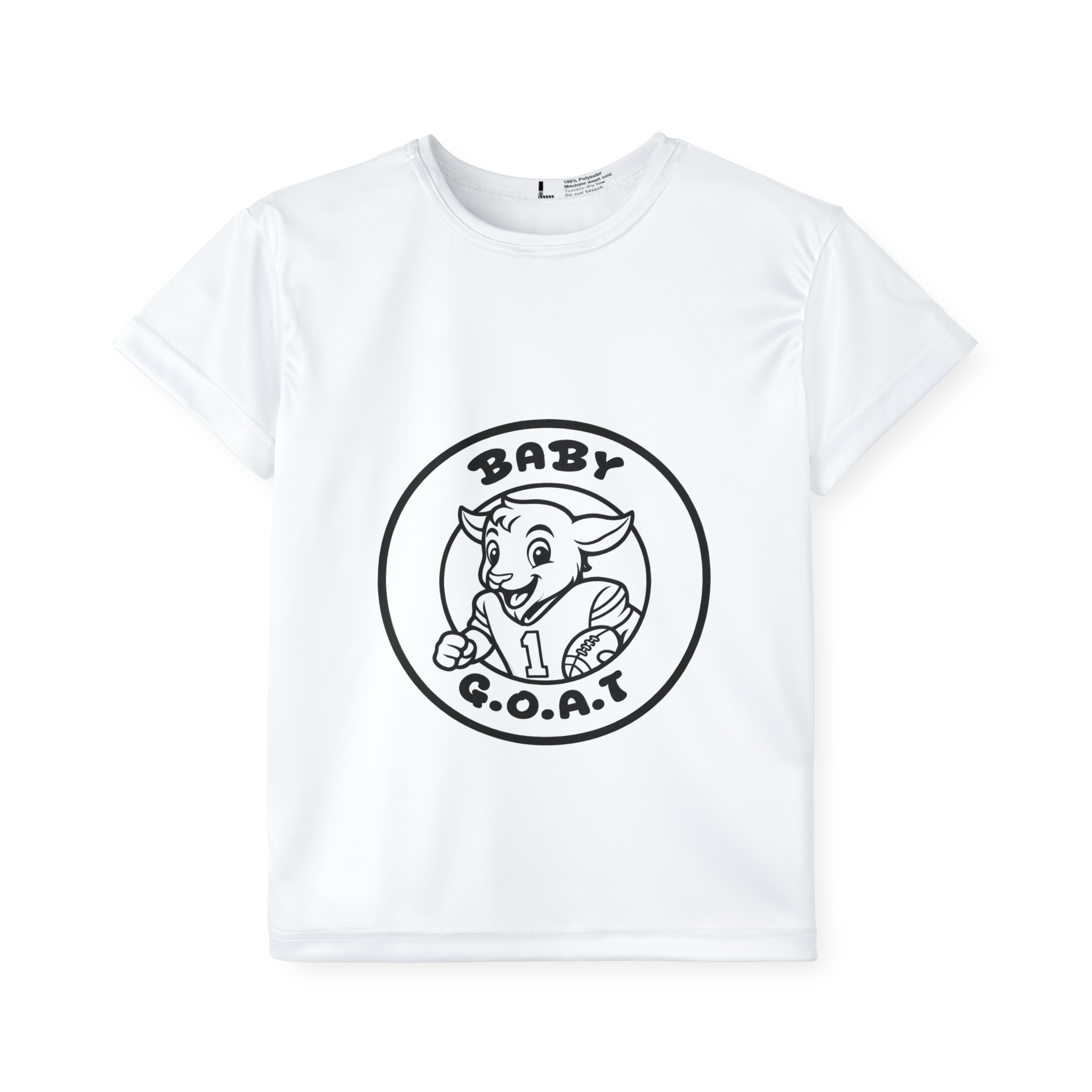 The Touchdown Star Kids Jersey — 'Baby G.O.A.T.' Sports Tee with Cute Goat Mascot