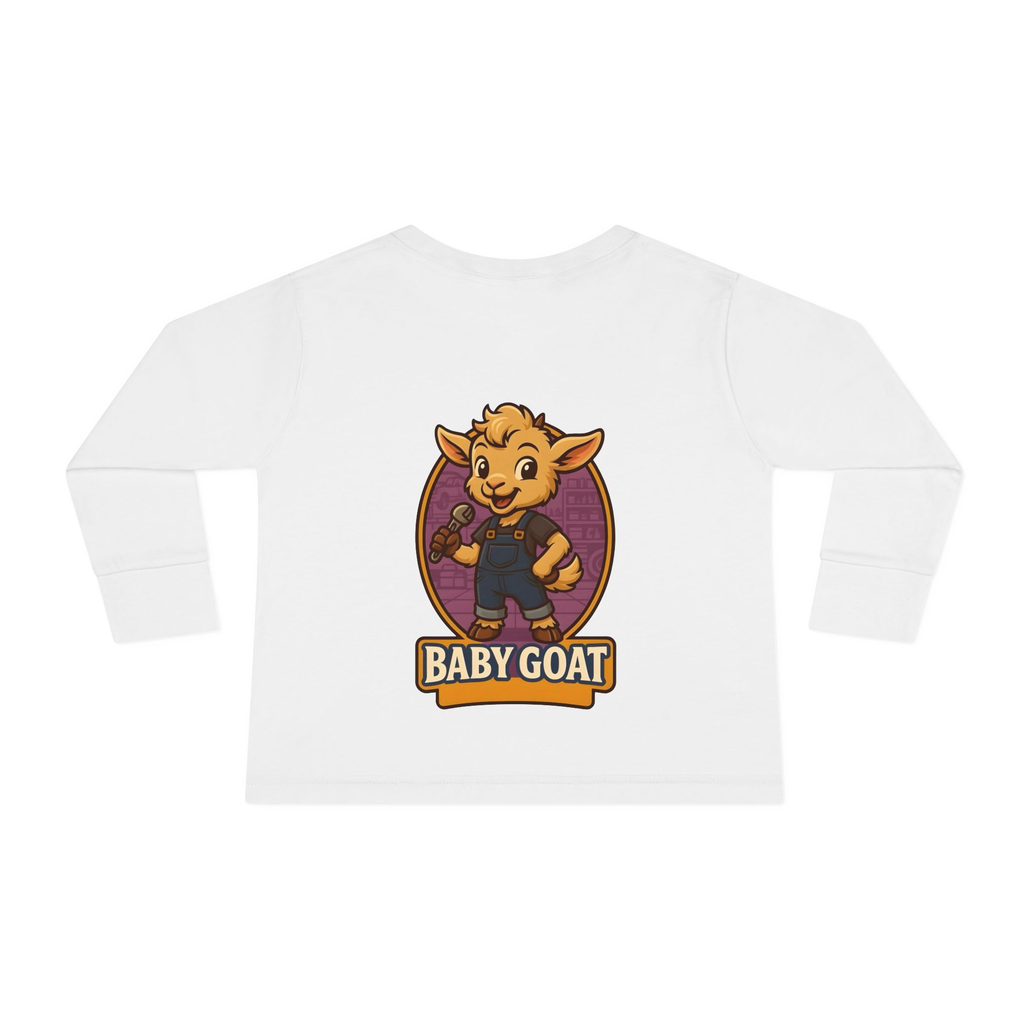 Toddler Long Sleeve Tee — Cute 'Baby Goat' Cartoon Kids Shirt - Image 2
