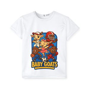 The Little Champs Crew Kids Sports Jersey — "Baby Goats" Team Cartoon Athletic Tee