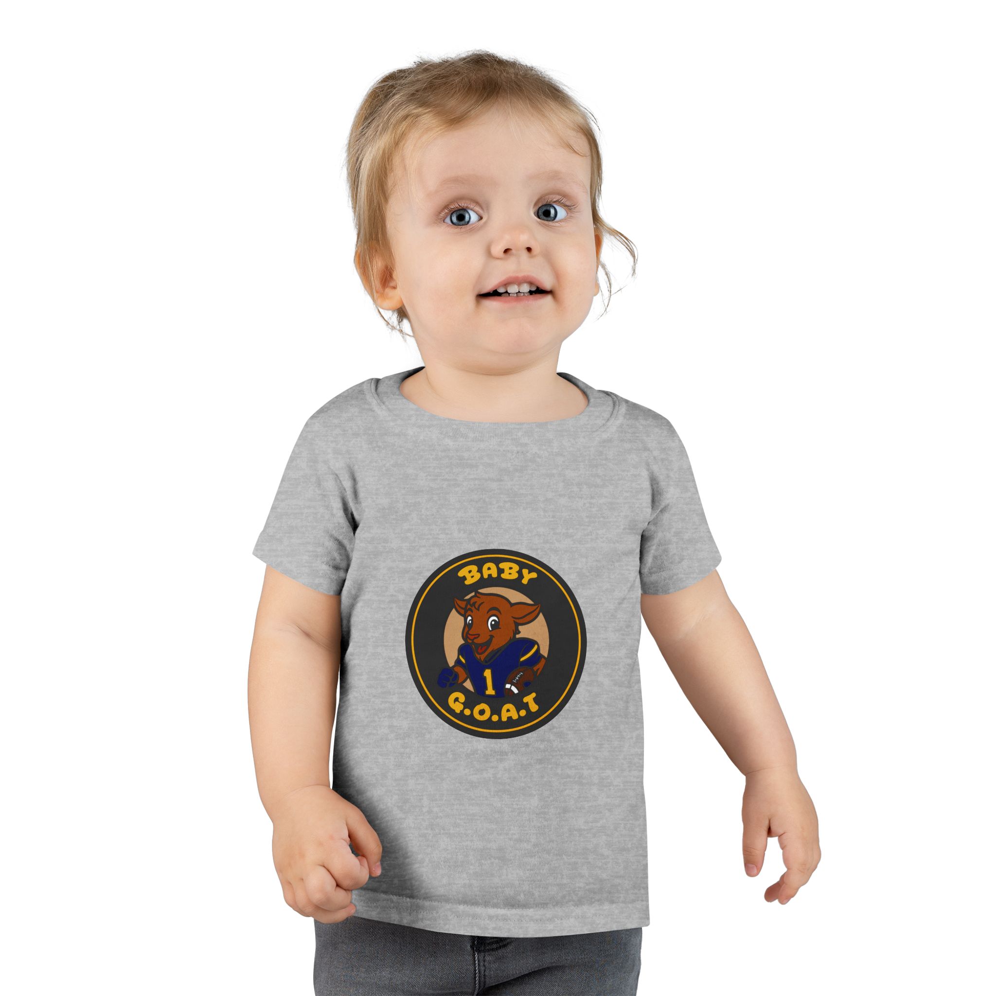 Davon The Touchdown Star Yello Background Baby G.O.A.T. Toddler T-Shirt — Cute Goat Graphic Tee for 1st Birthday - Image 3