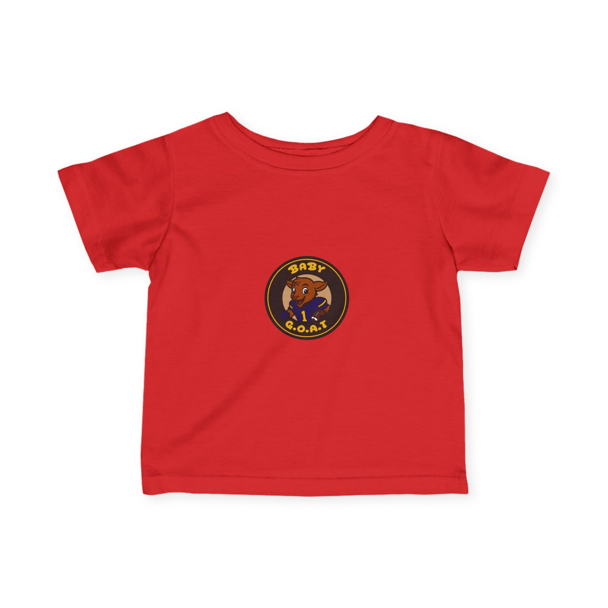 Davon The Touchdown Star Yello Background Infant Tee — "Baby G.O.A.T." Cute Goat Graphic Baby Shirt - Image 10