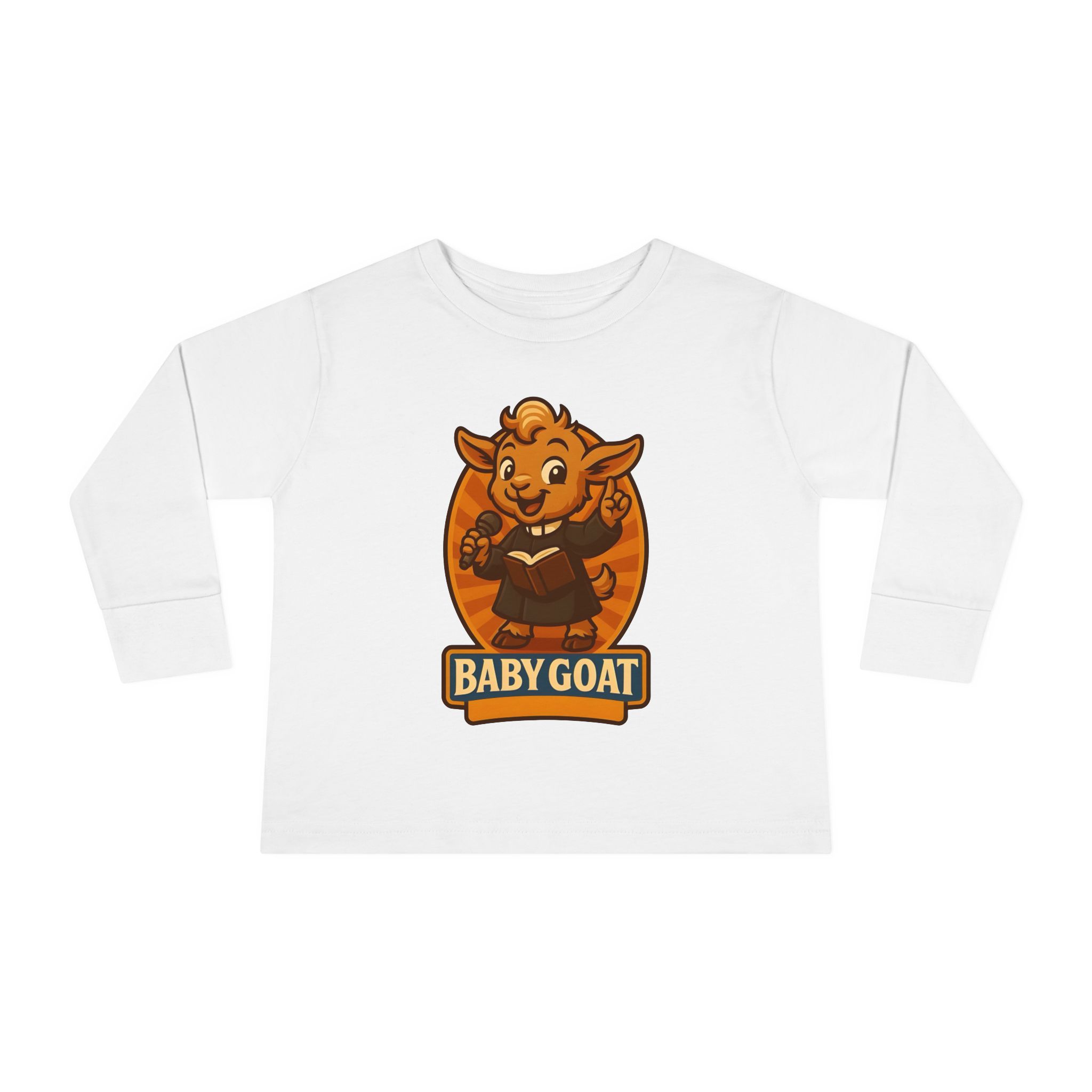 Toddler Long Sleeve Tee — Cute 'Baby Goat' Cartoon Kids Shirt