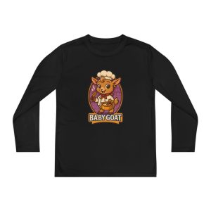 Youth Long Sleeve Tee — Cute 'Baby Goat' Chef Kids Shirt
