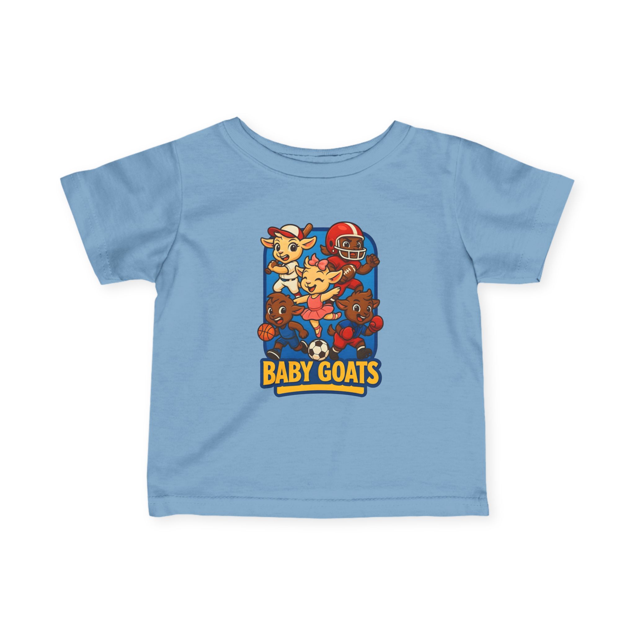 The Little Champs Crew Infant Tee — 'Baby Goats' Cute Sports Cartoon Graphic Shirt - Image 4