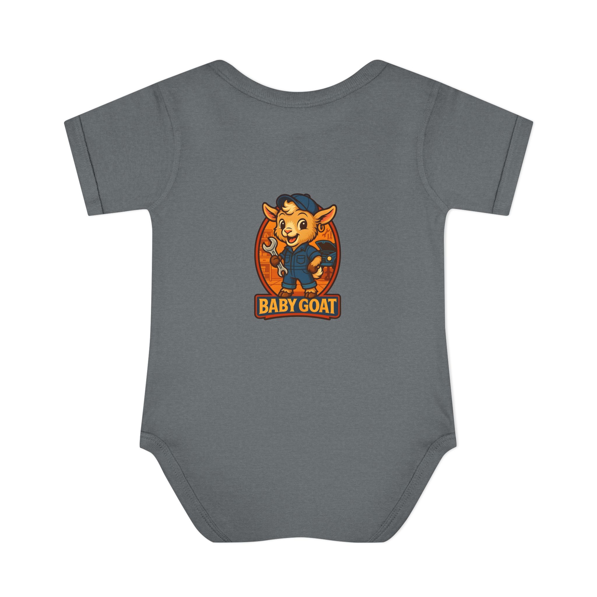 Ollie the Auto Helper Baby Goat Infant Bodysuit – Cute Cartoon Kid Onesie - Image 10