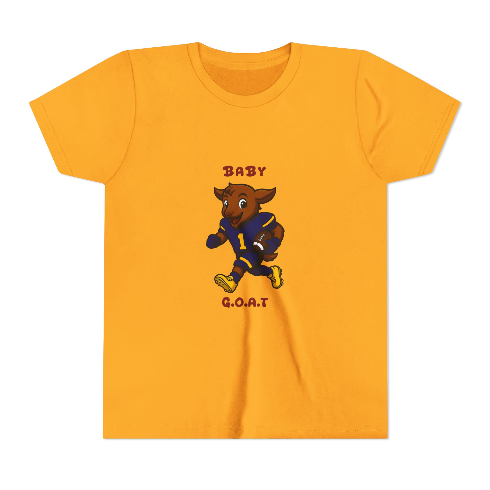 Davon The Touchdown Star In Action Youth Tee — "Baby G.O.A.T." Football Cartoon Goat Kids Shirt - Image 9