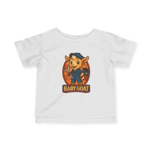 Ollie the Auto Helper Infant Tee — Cute 'Baby Goat' Cartoon Kids Shirt (Baby Goat Graphic)