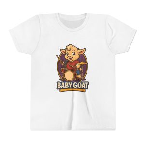 Youth Tee — Cute 'Baby Goat' Drummer Graphic Shirt for Kids
