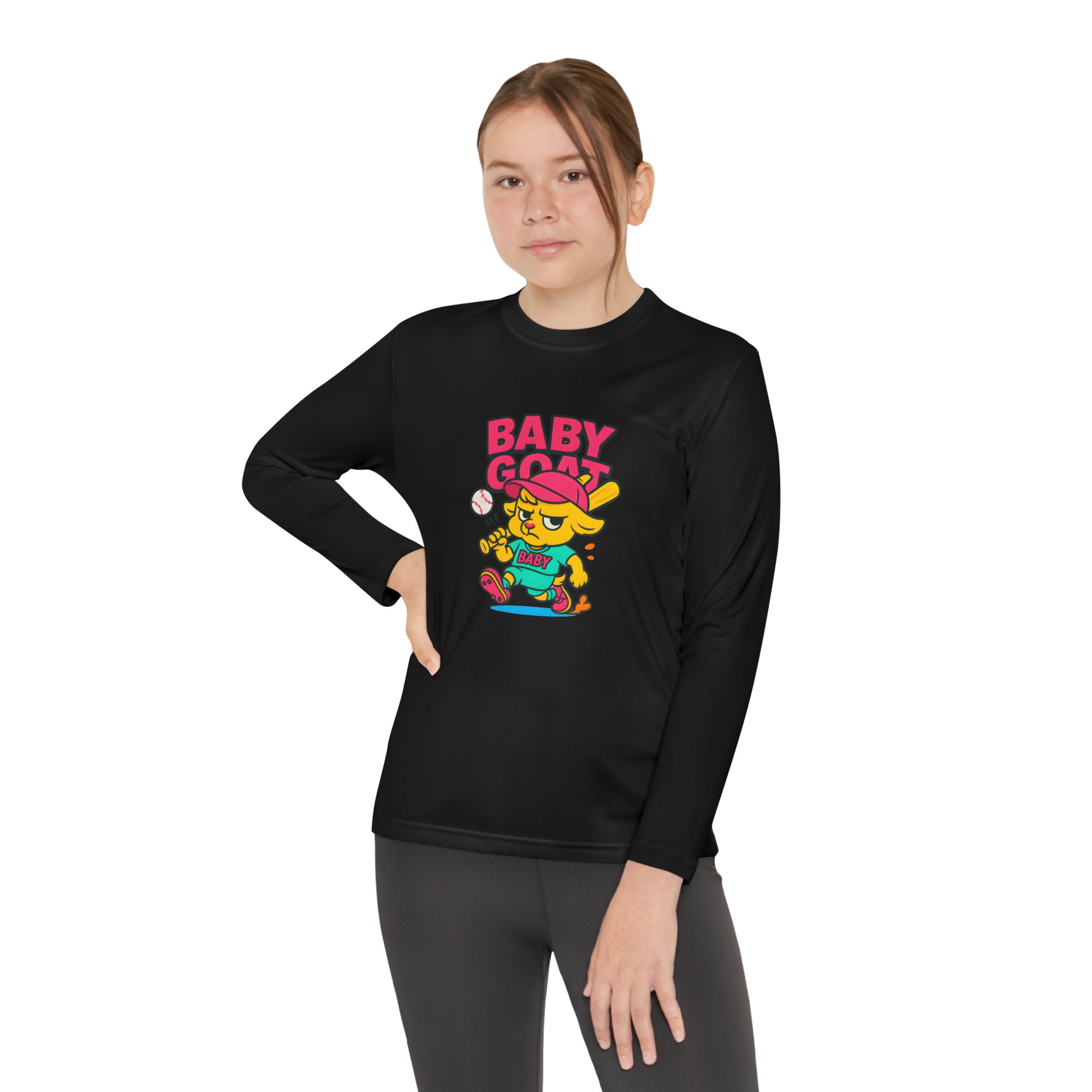 Skye the Cool Queen Youth Long Sleeve Tee — "Baby Goat" Skate Graphic - Image 12