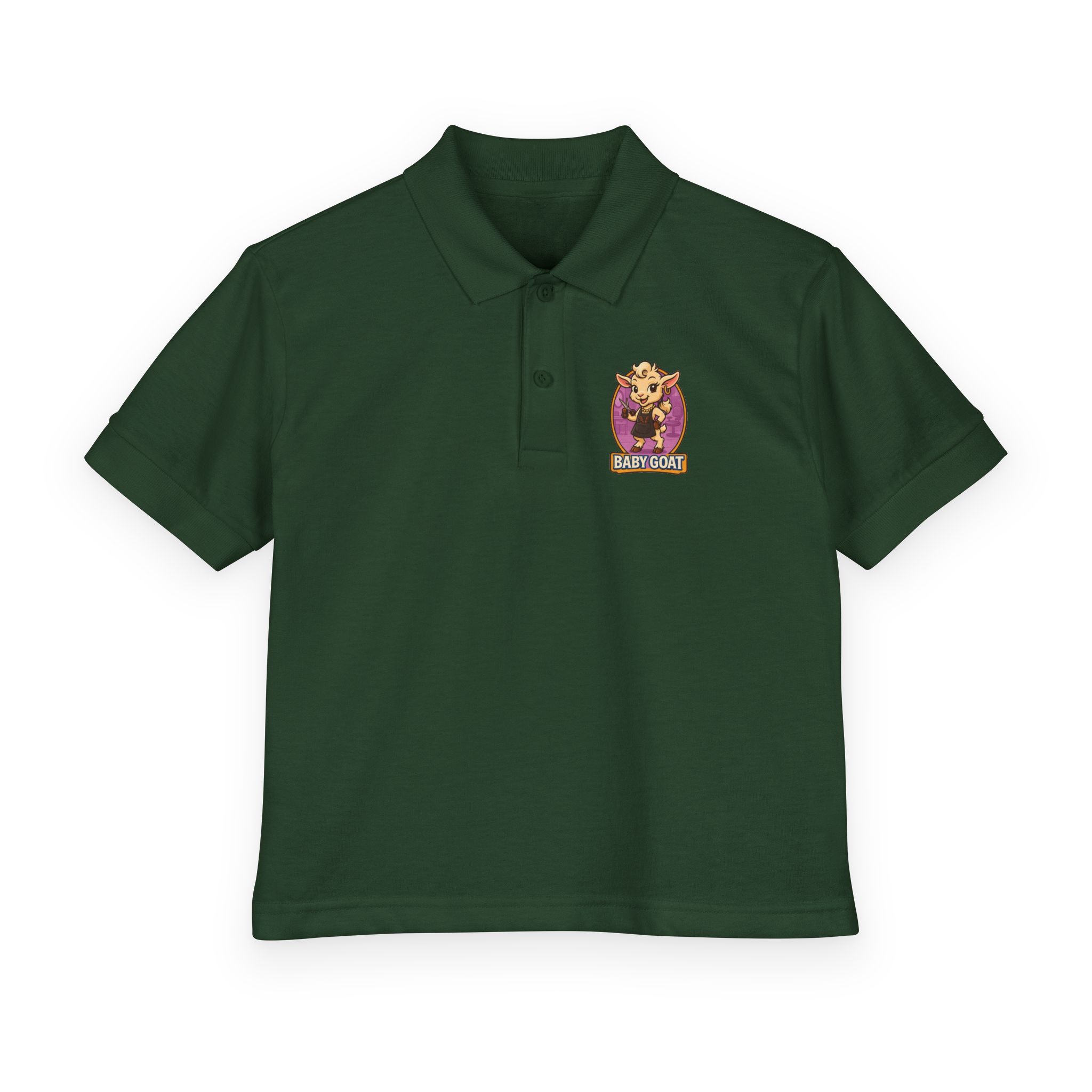 Joy the Stylist Youth Polo — Cute "Baby Goat" Embroidered Kids' School Polo - Image 13