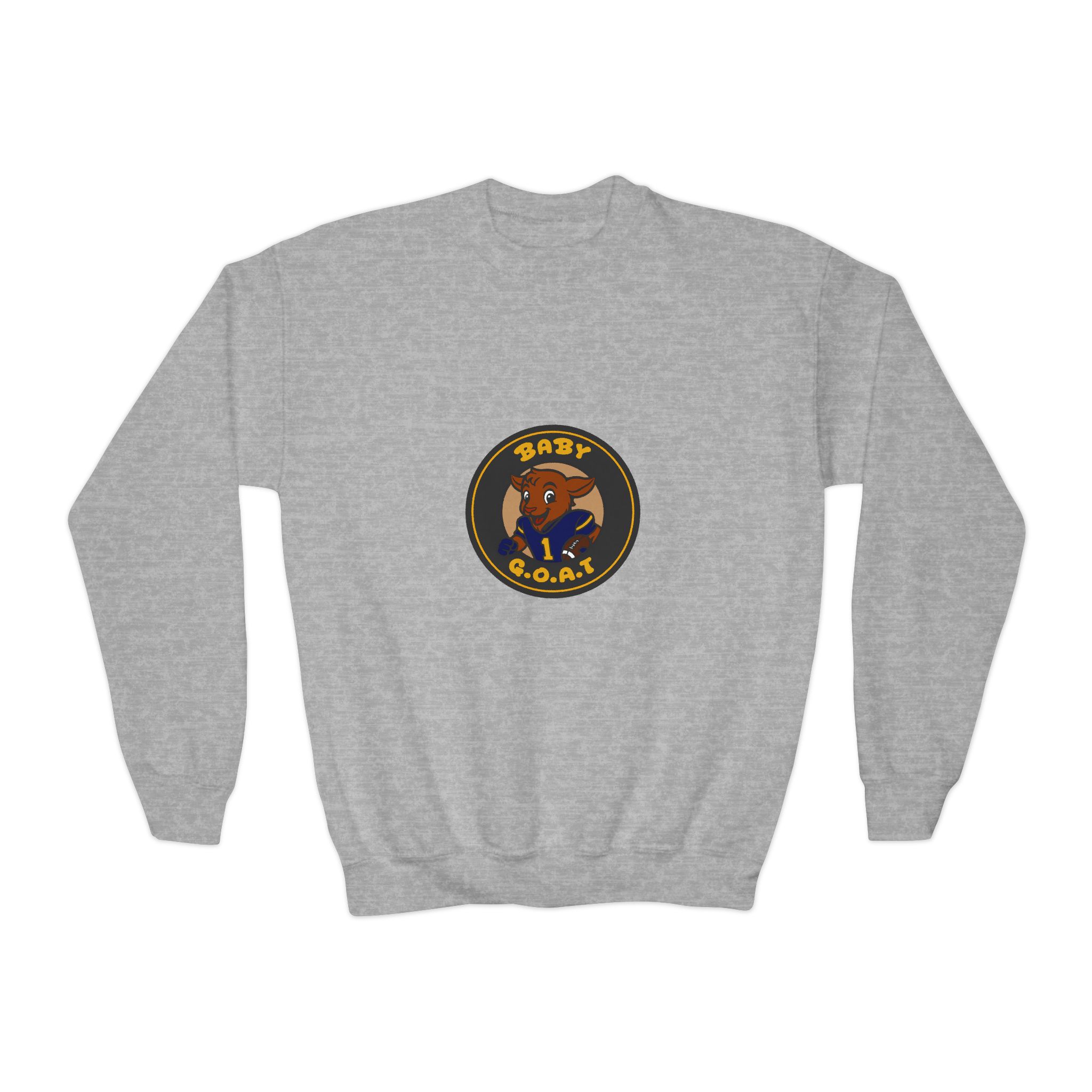 Davon The Touchdown Star Yello Background Youth Crewneck Sweatshirt — "Baby G.O.A.T." Cartoon Goat Logo - Image 5