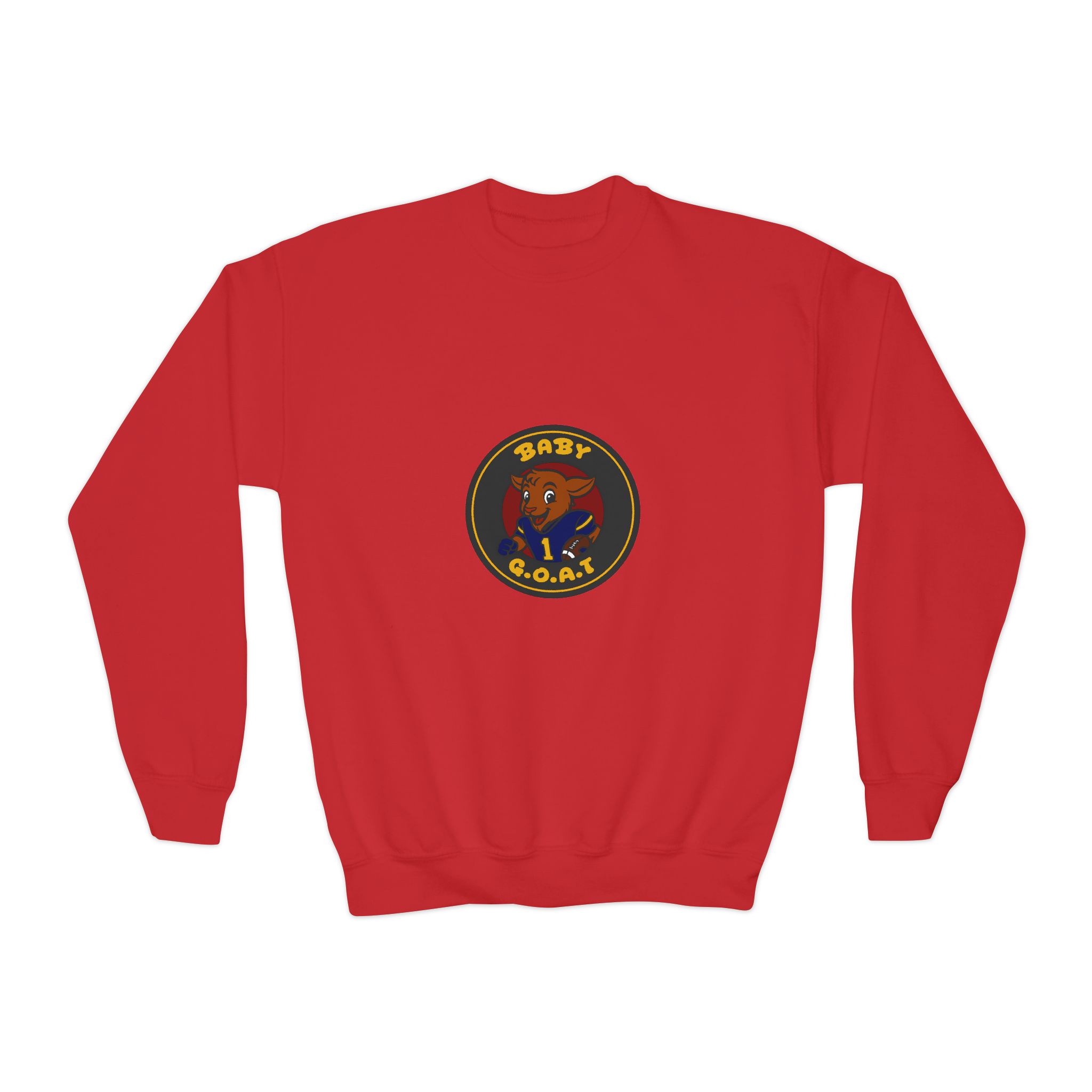 Davon The Touchdown Star Youth Crewneck Sweatshirt — 'Baby G.O.A.T.' Cartoon Goat Graphic - Image 13
