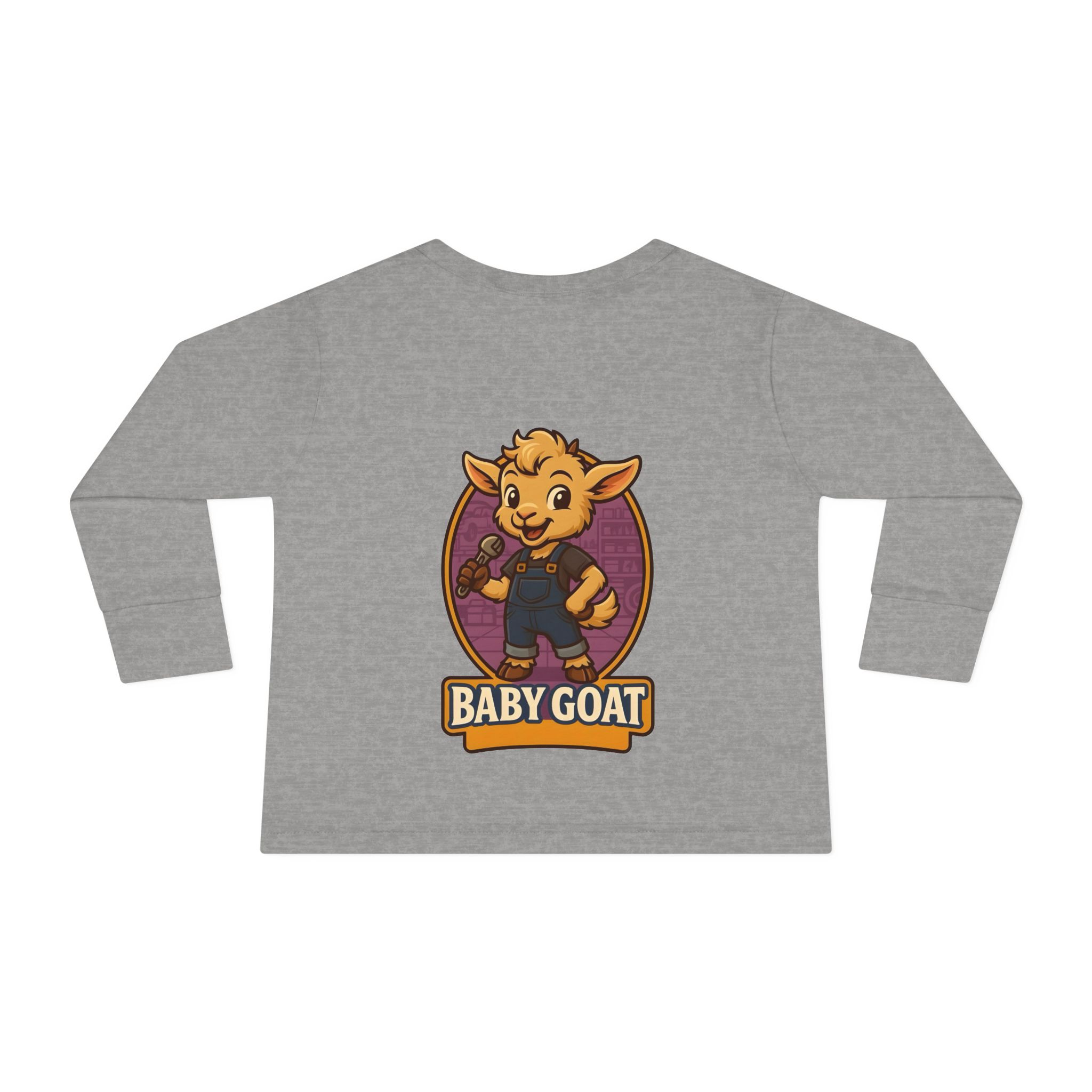 Toddler Long Sleeve Tee — Cute 'Baby Goat' Cartoon Kids Shirt - Image 6