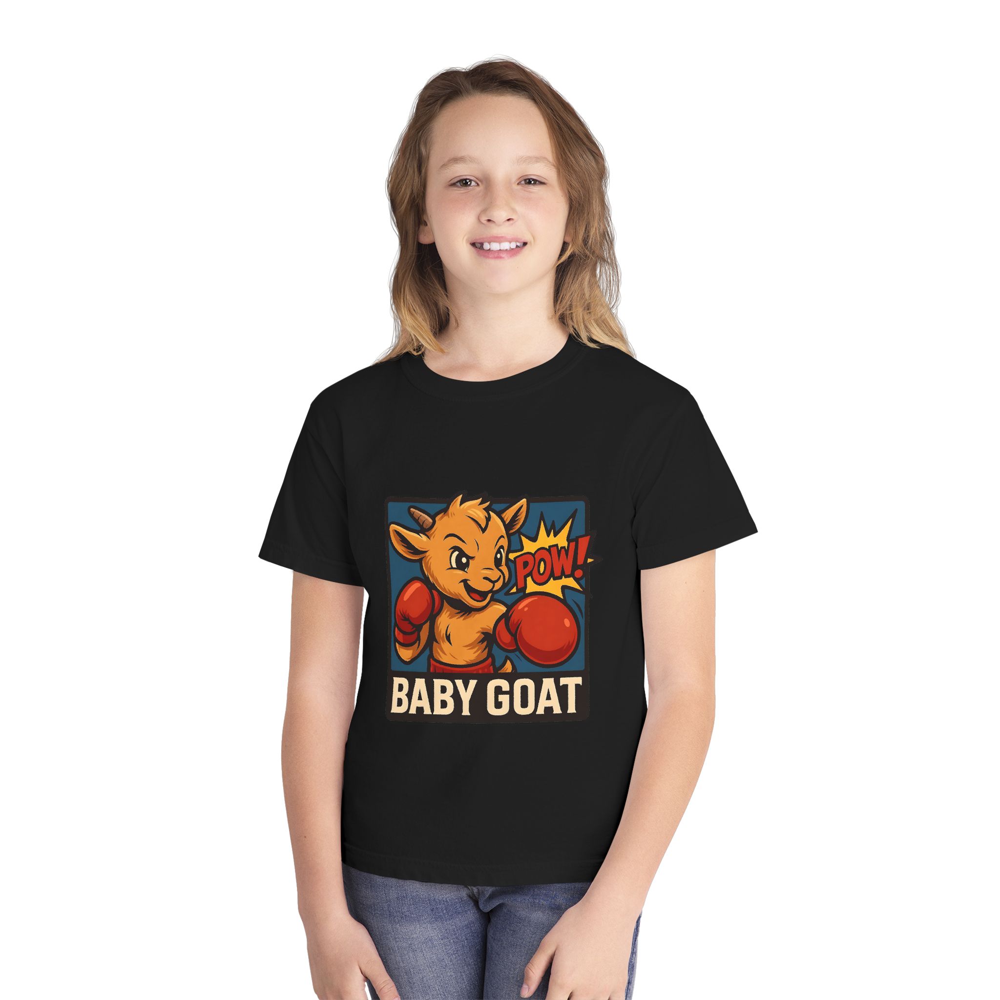 Baby G.O.A.T – Benny the Boxer Baby Goat Boxing Tee — Cute Kid’s 'Baby Goat' Graphic Shirt - Image 12