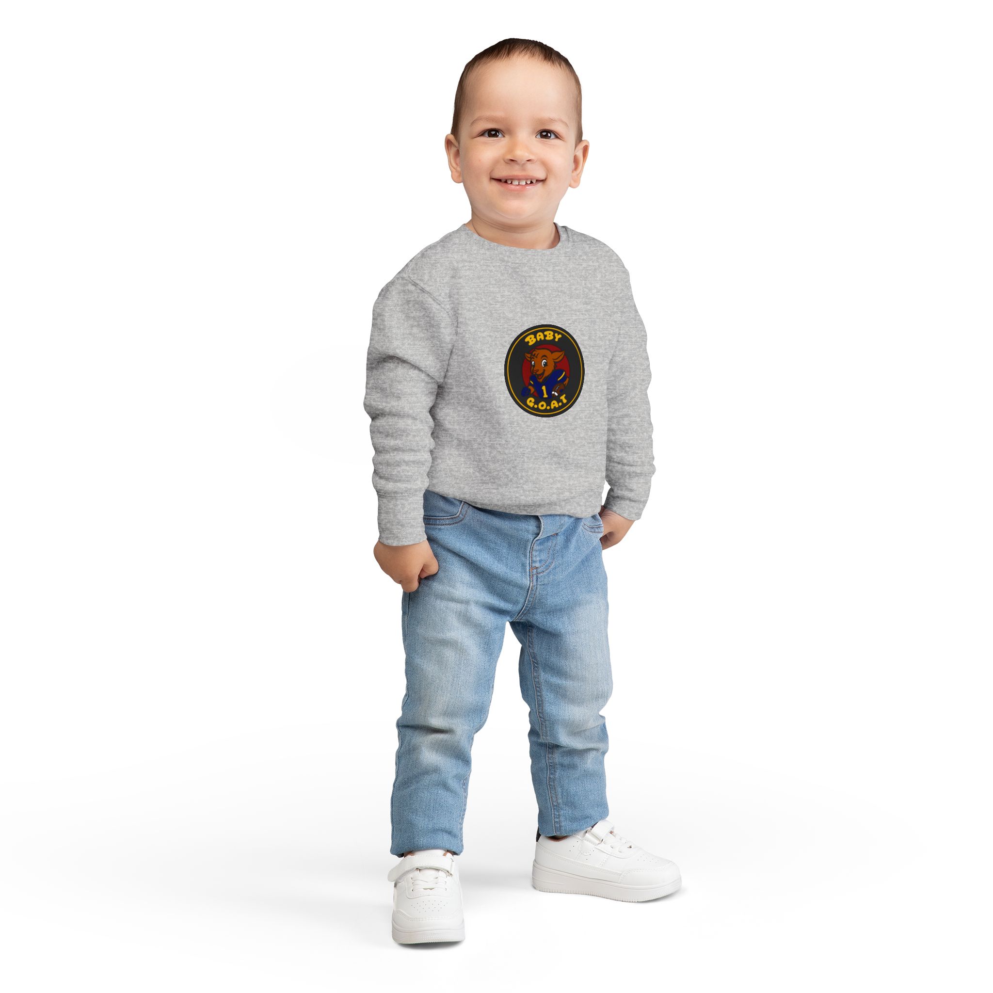 Davon The Touchdown Star Toddler Sweatshirt — 'Baby G.O.A.T.' Cute Goat Patch Crewneck for Kids - Image 8
