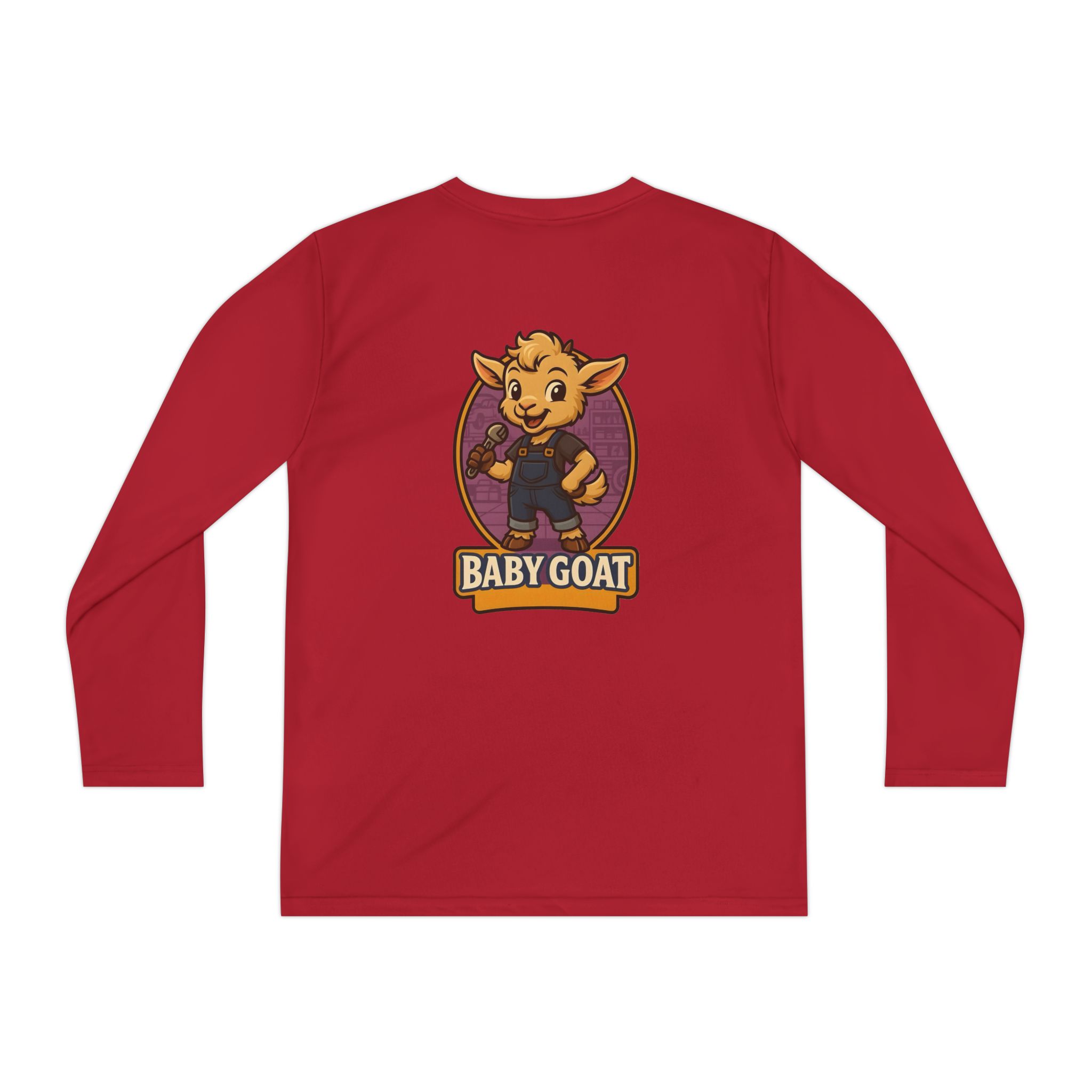 Ollie the Fix-It Baby Goat Youth Long Sleeve Tee — Cute Cartoon Kid’s 'Baby Goat' Shirt - Image 14