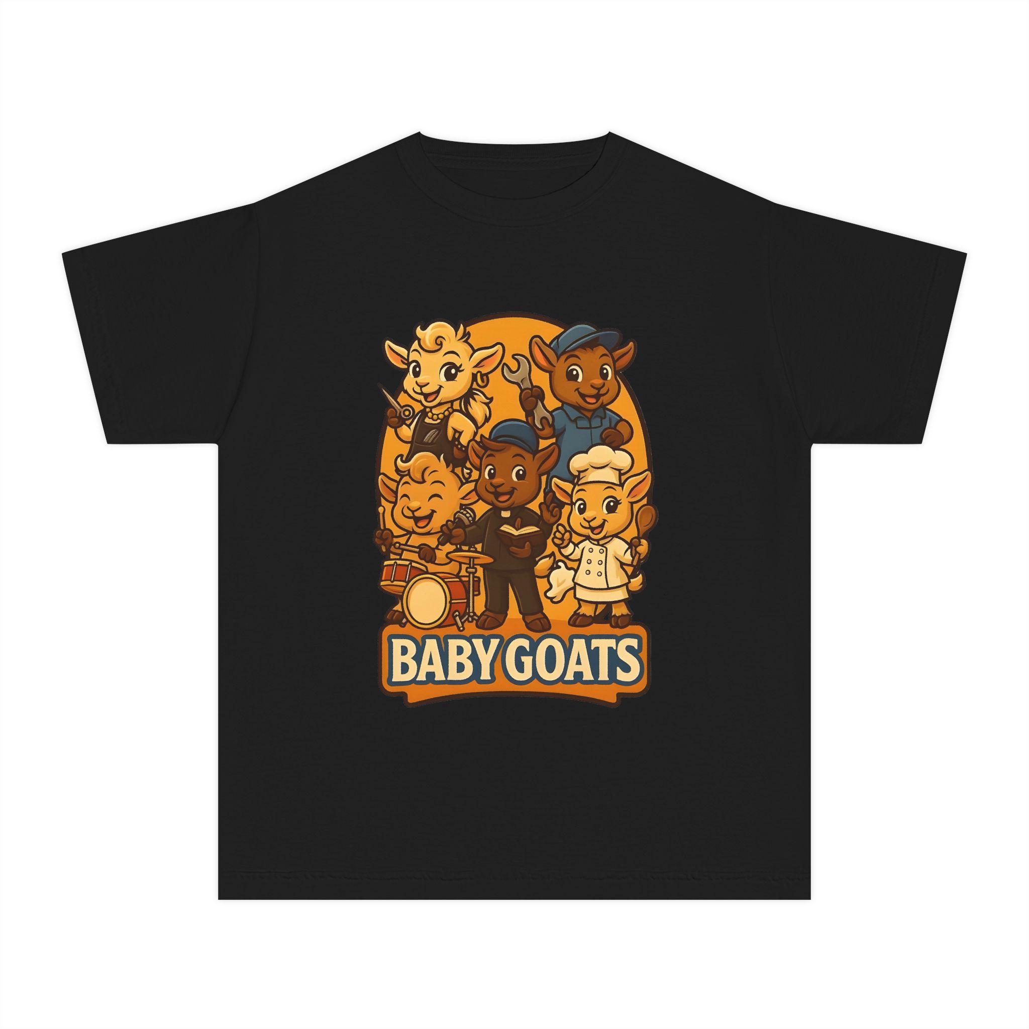 Kids "Baby Goats" Graphic Tee — Cute Cartoon Kids' Goat Band T-Shirt - Image 13