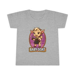 Joy the Stylist Baby Goat Toddler T-Shirt — Cute Cartoon Kid's Tee ("BABY GOAT" Design)